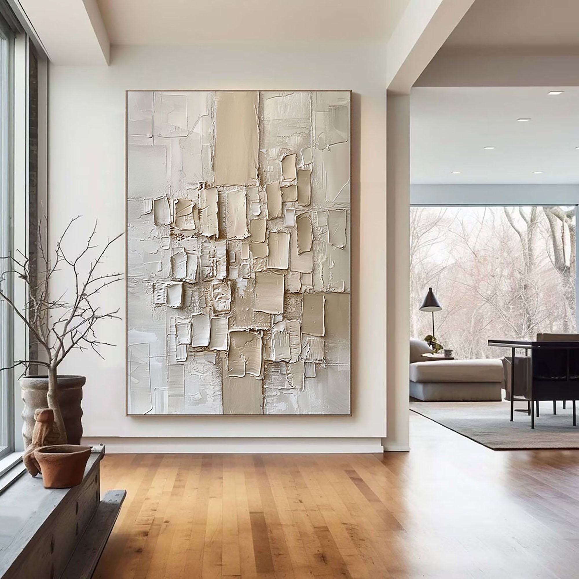 Abstract Textured Wall Art in Neutral Tones #BBM 021