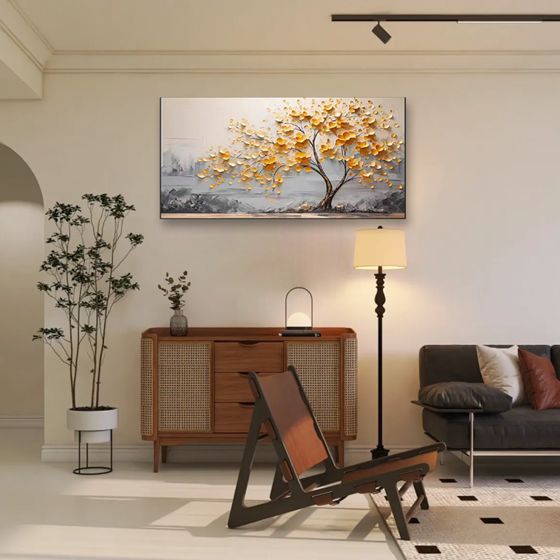 Golden Blossom Tree Art - Textured Wall Decor #BGM 010