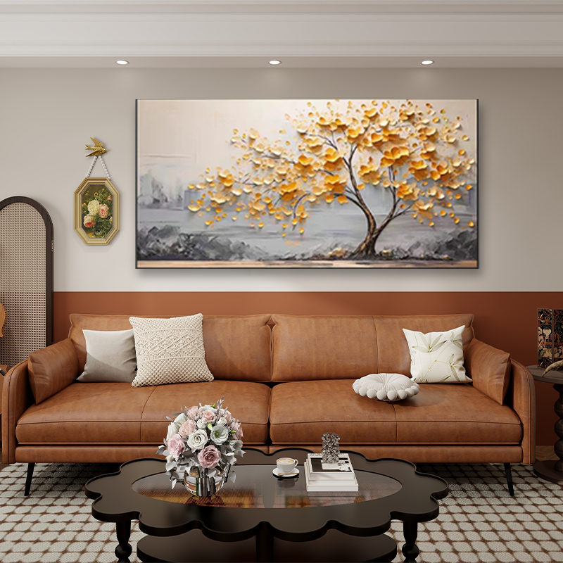 Golden Blossom Tree Art - Textured Wall Decor #BGM 010