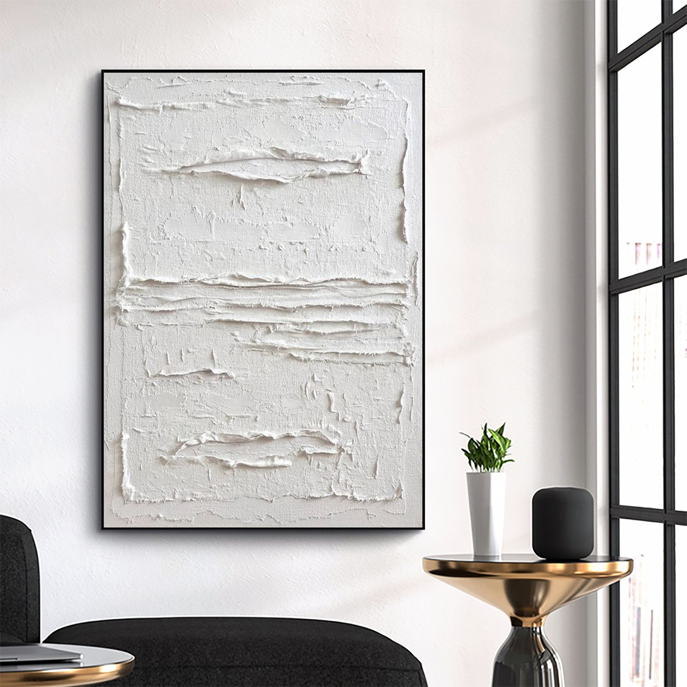 White Minimalist Abstract Painting #AVG 001