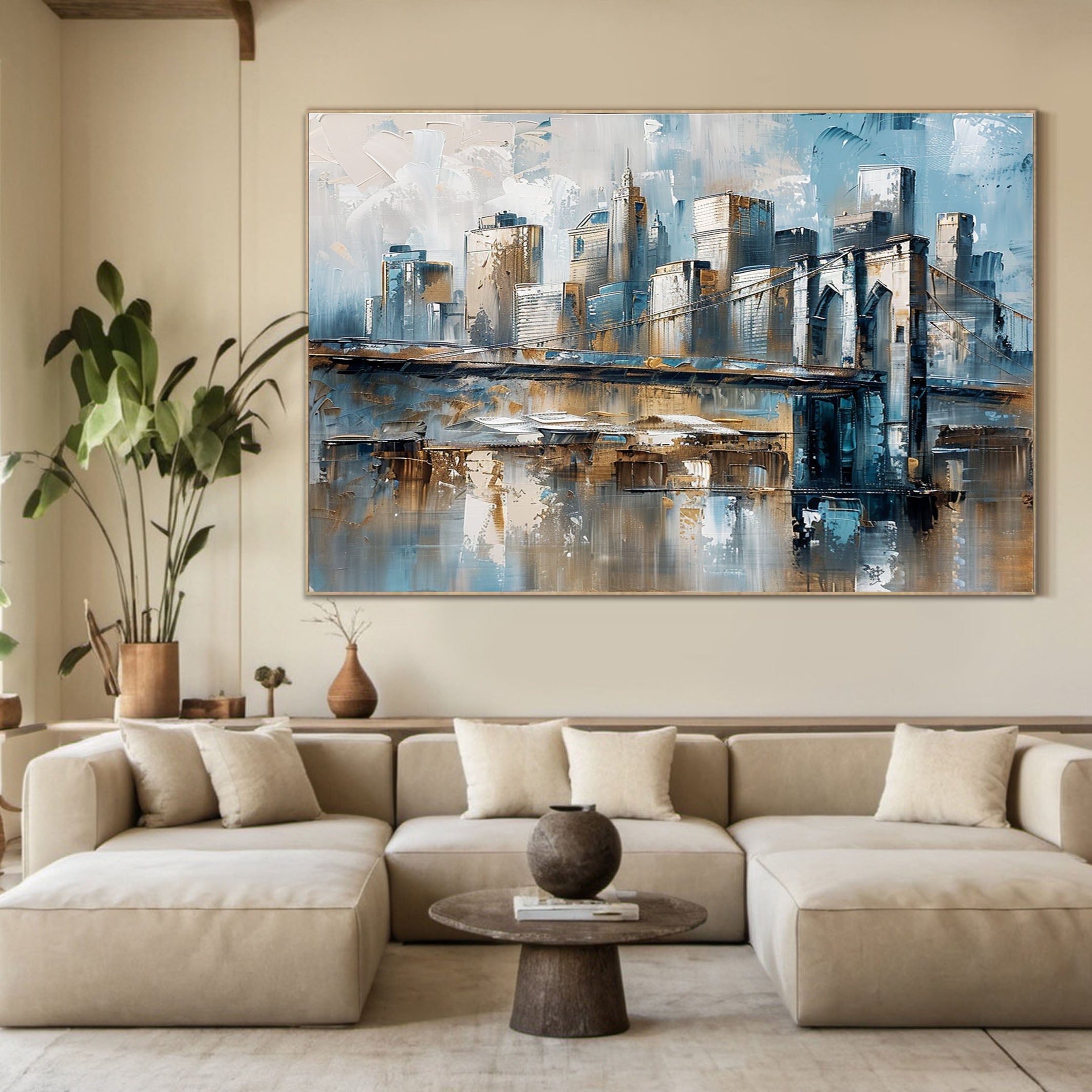 Urban Reflections Wall Art Large Canvas for Sophisticated Interiors #ULA 003