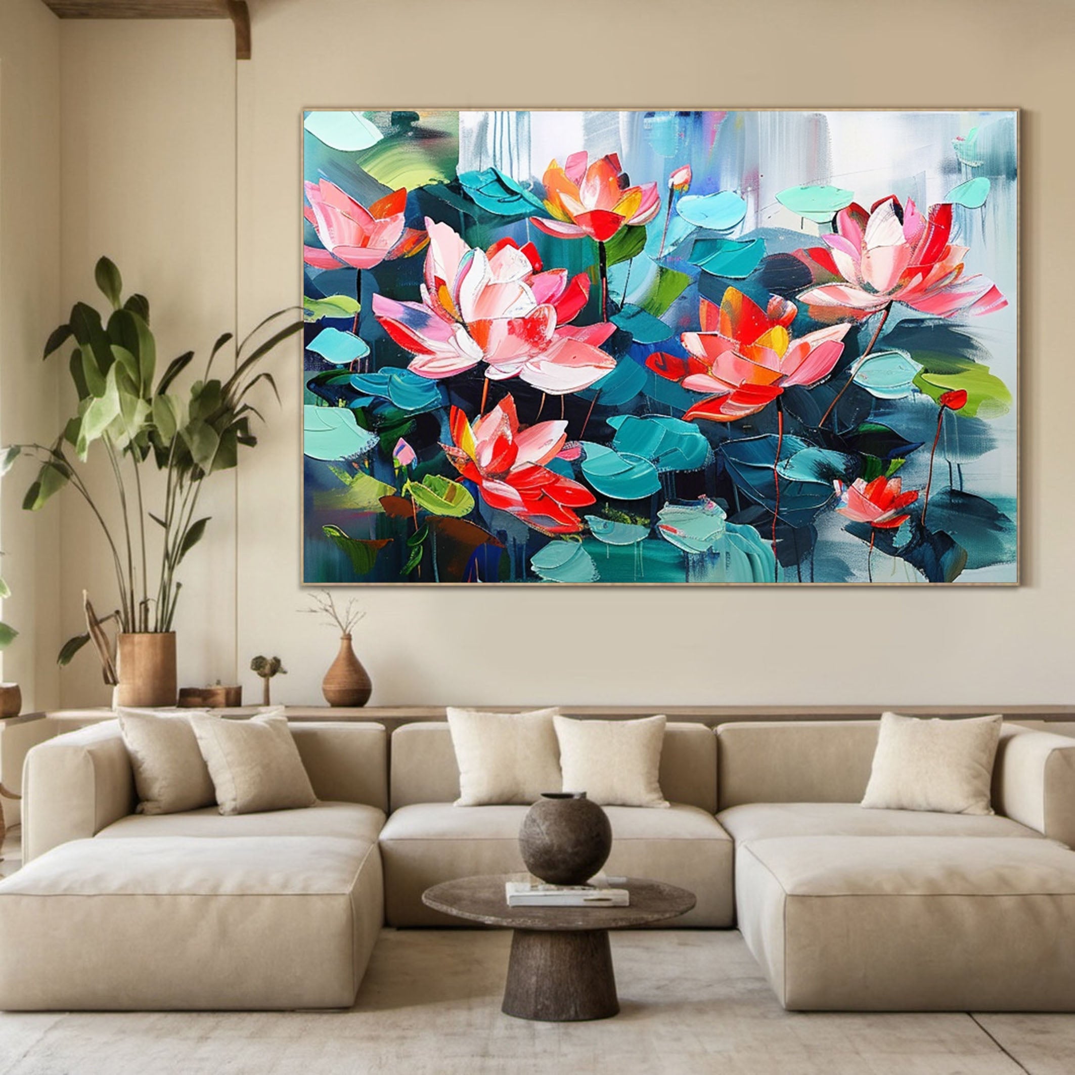 Vibrant Garden Floral Wall Art - Modern Abstract Flowers #FT 020