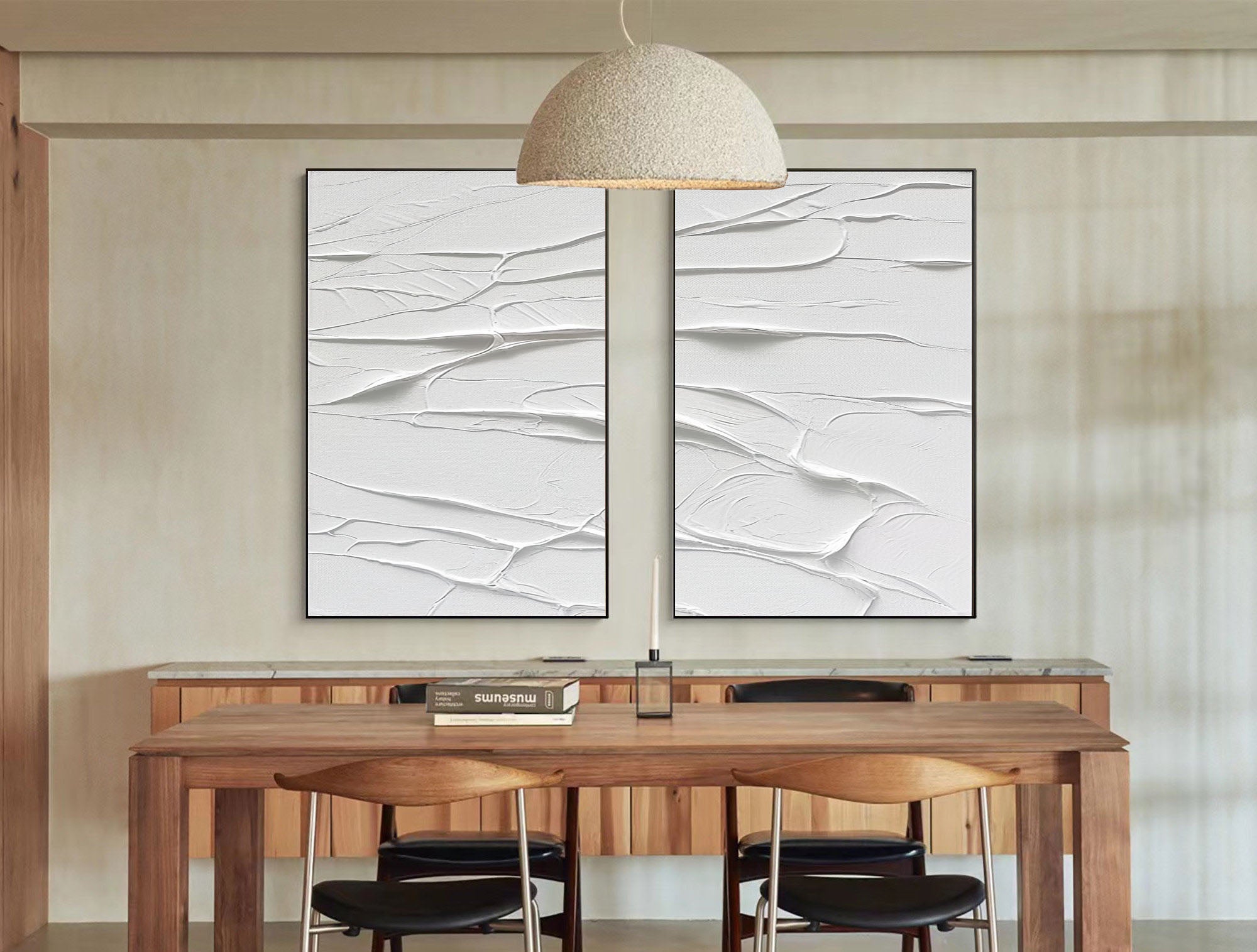 White Minimalist Painting Set Of 2 #WMS 007