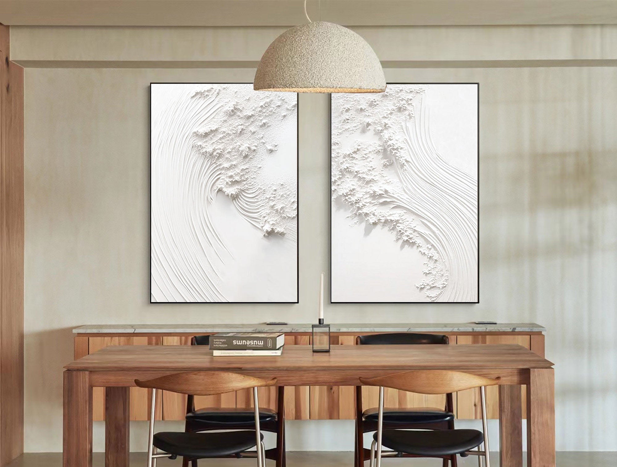 White Minimalist Painting Set Of 2 #WMS 008