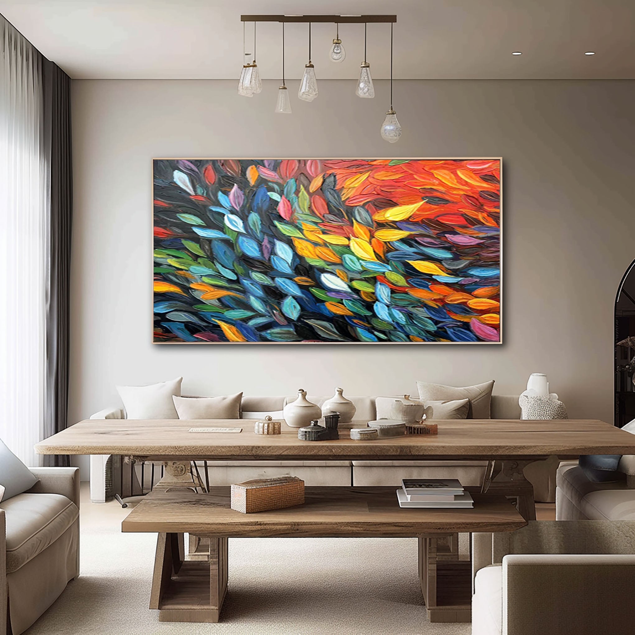 Colorful Leaves Abstract Wall Art #BGM 034