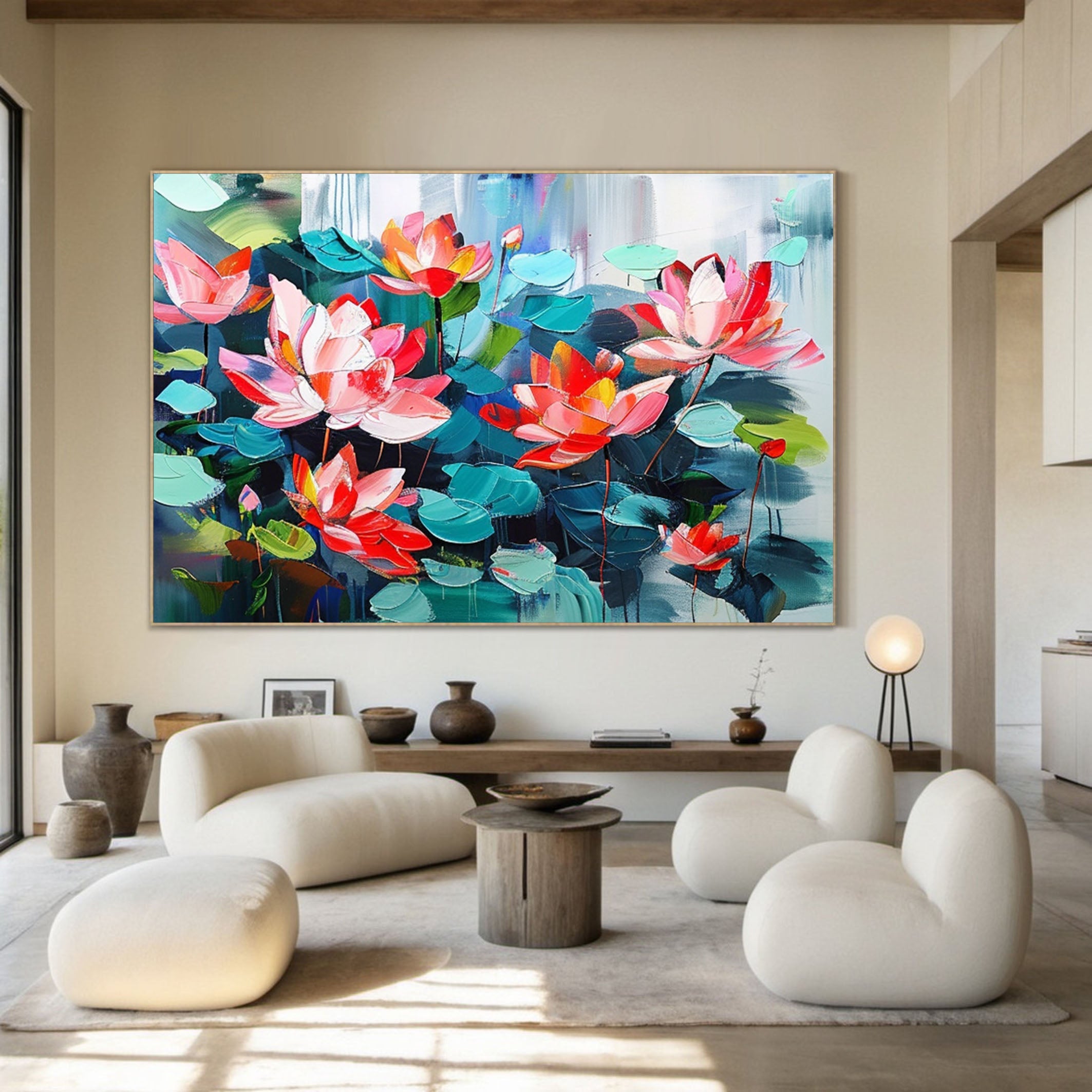 Vibrant Garden Floral Wall Art - Modern Abstract Flowers #FT 020