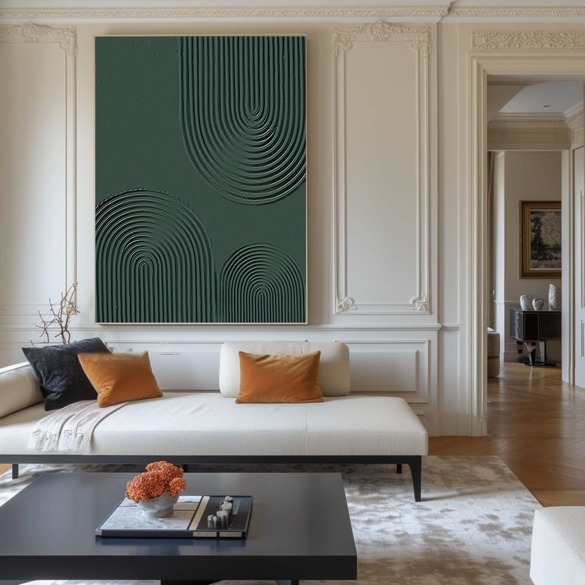 Modern Geometric Oil Painting Elegant Hallway Decor #BGM 032