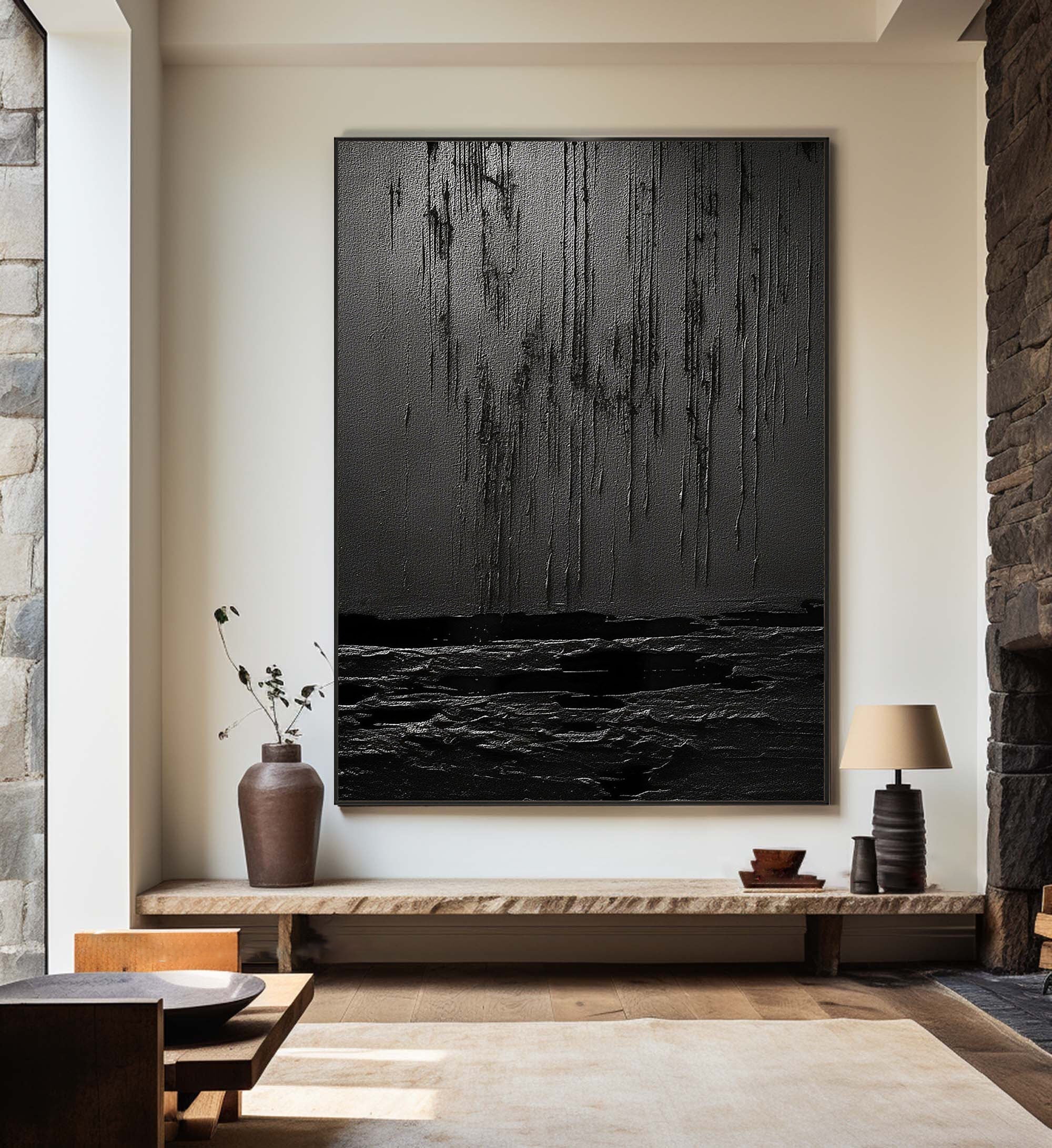 Black & White Abstract Painting #CXA 001