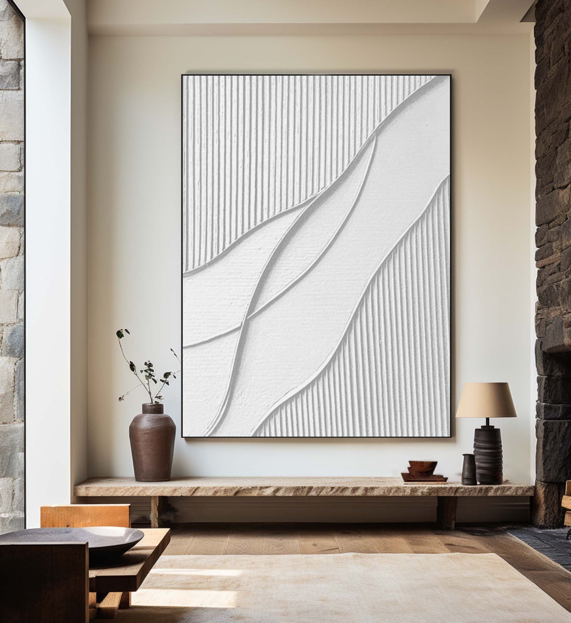 White Minimalist Abstract Painting #CXA 024