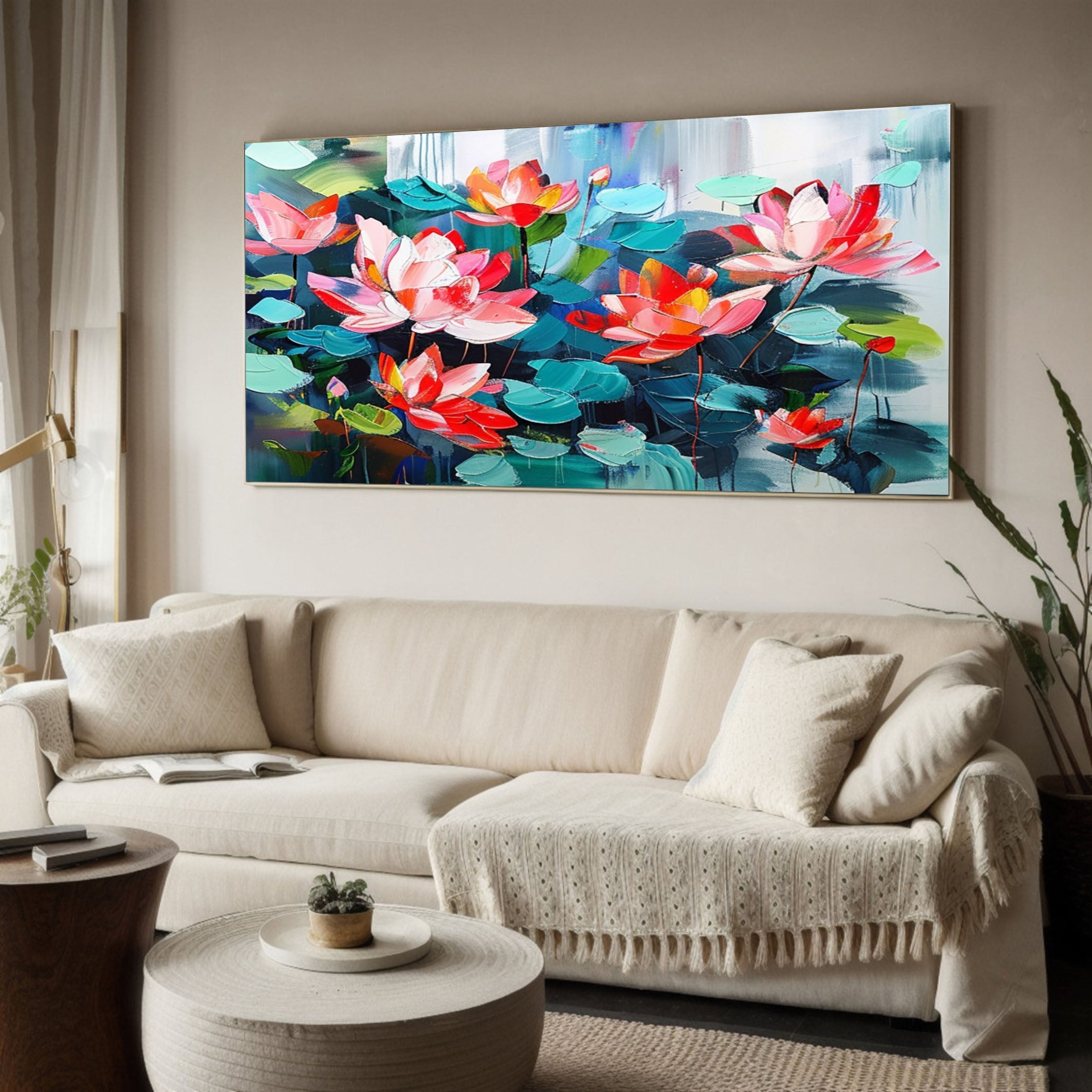 Vibrant Garden Floral Wall Art - Modern Abstract Flowers #FT 020