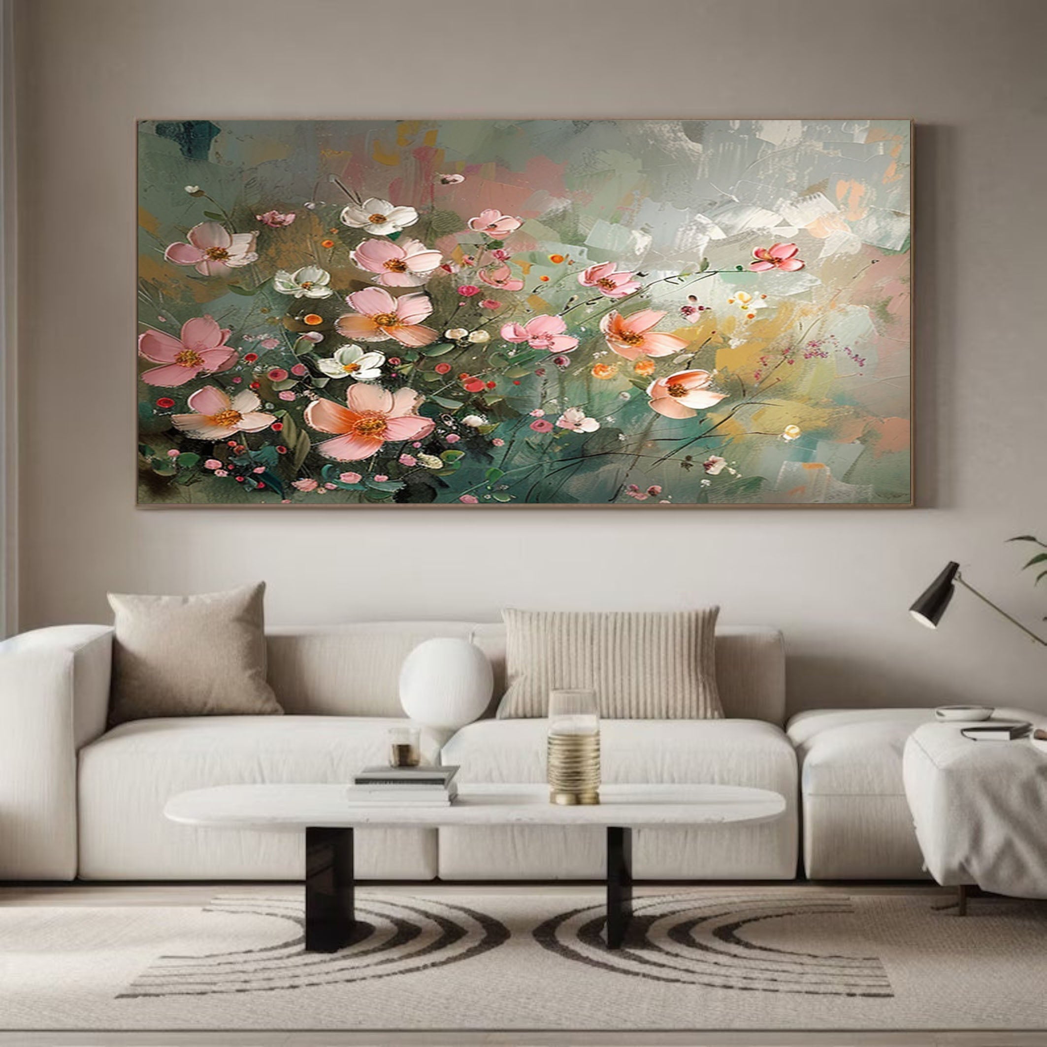 Vibrant Garden Floral Wall Art - Modern Abstract Flowers #FT 023