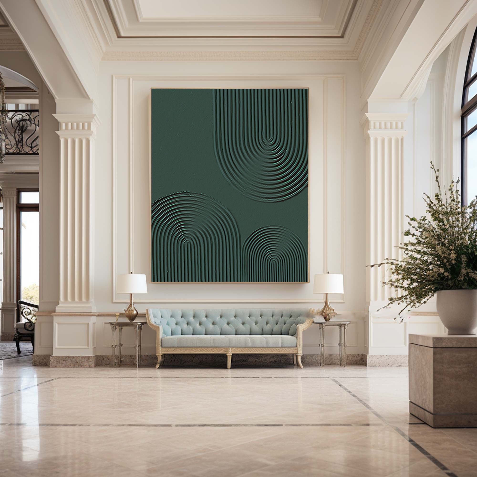 Modern Geometric Oil Painting Elegant Hallway Decor #BGM 032