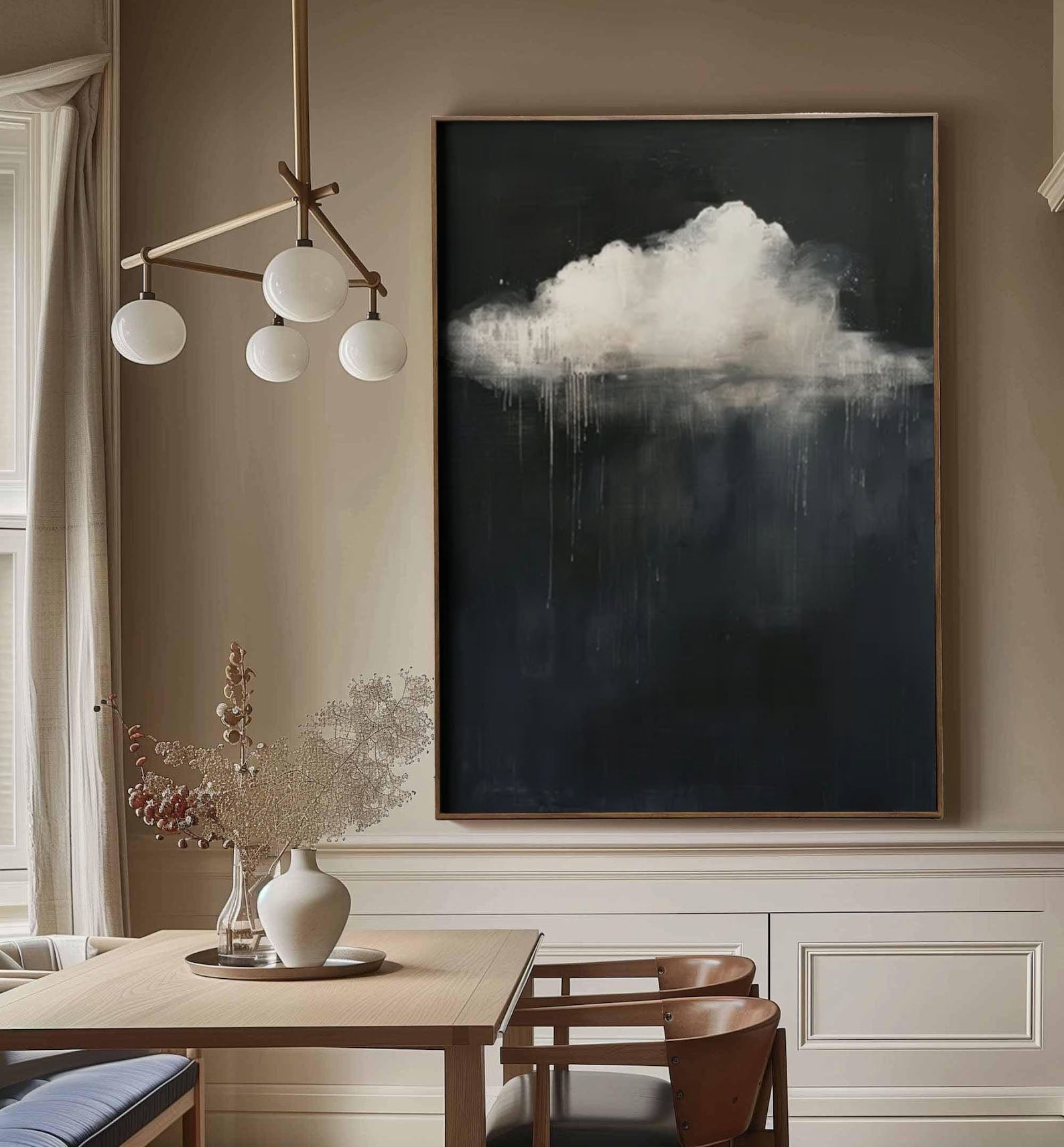 Serene Cloud Painting Large Wall Art for Modern Homes #BM 053