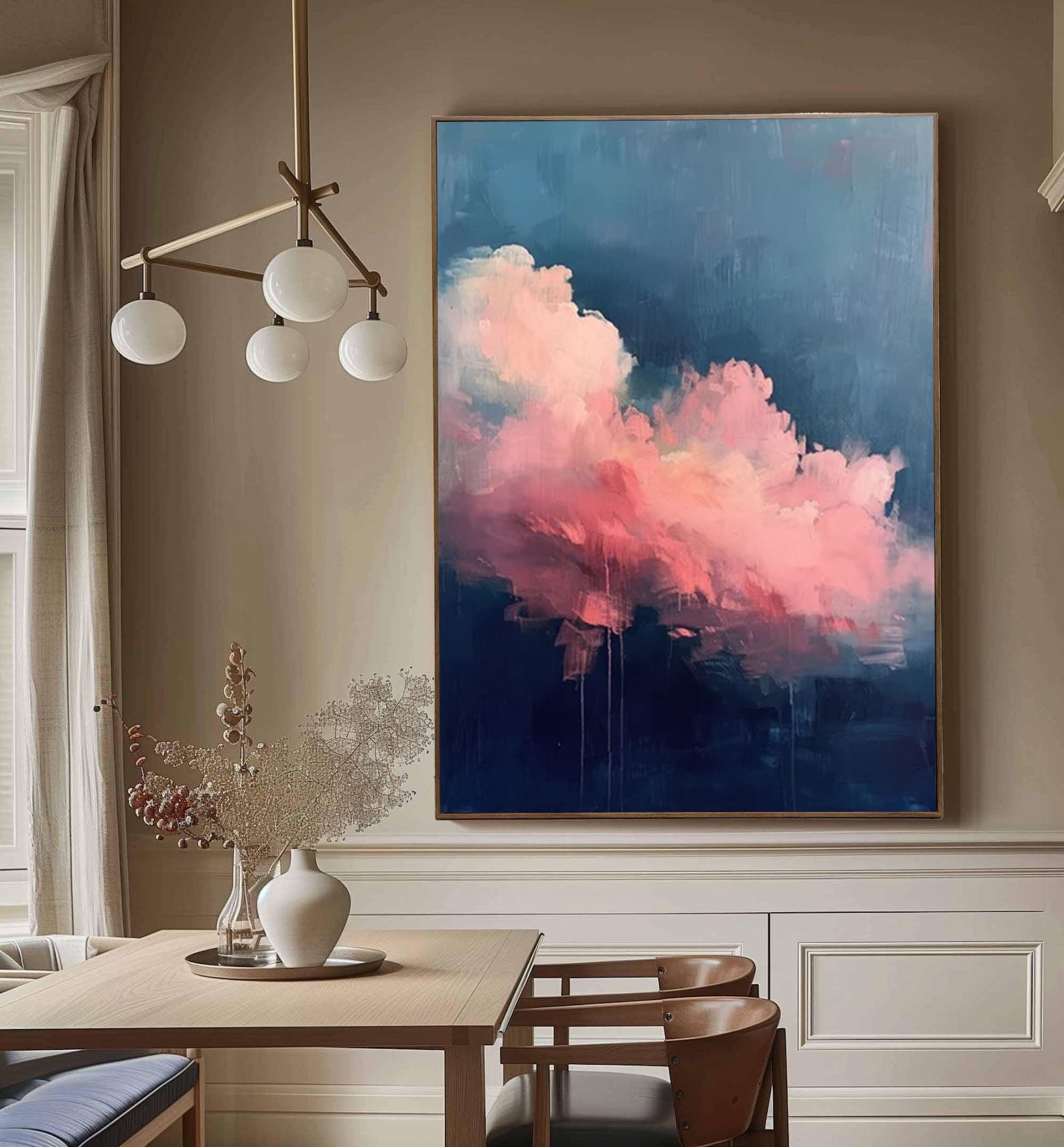 Luminous Sky Clouds Canvas Soft Pastel Wall Art for Serene Decor #OS 003