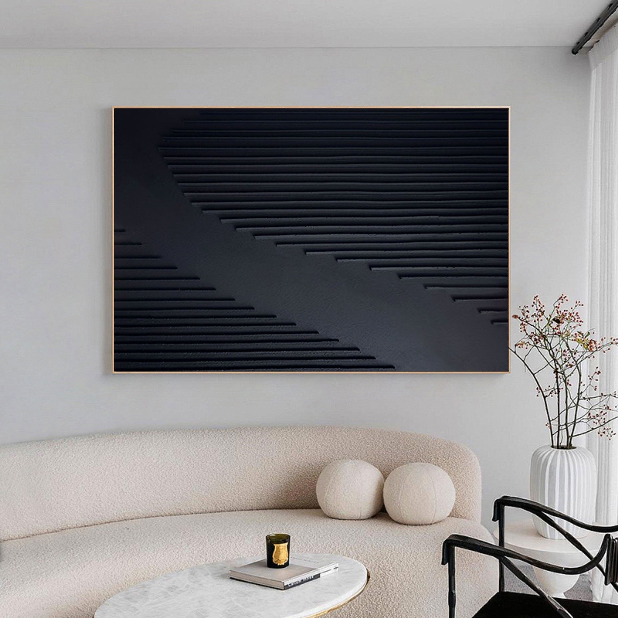 Modern Black Textured Minimalist Art #BM 031