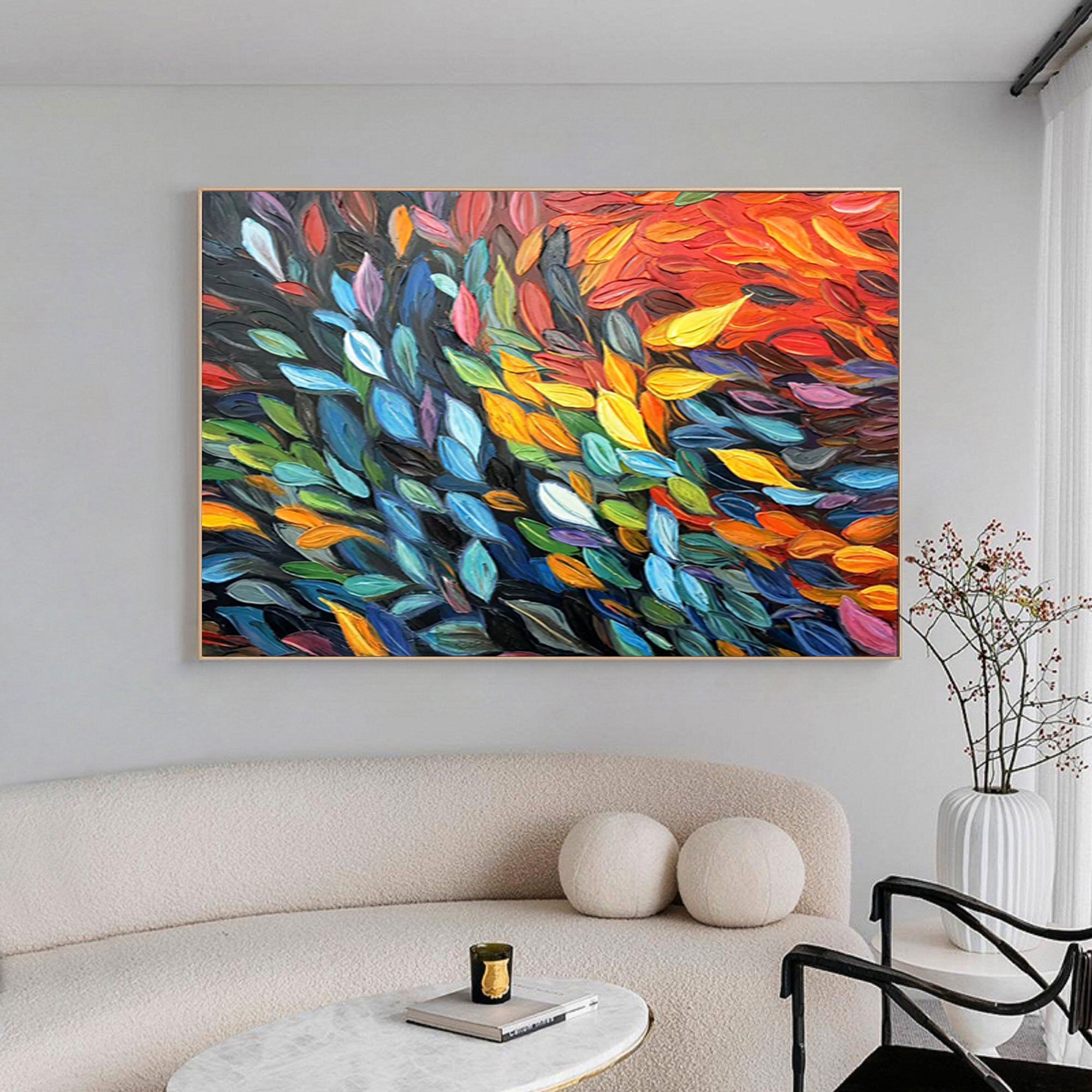 Colorful Leaves Abstract Wall Art #BGM 034