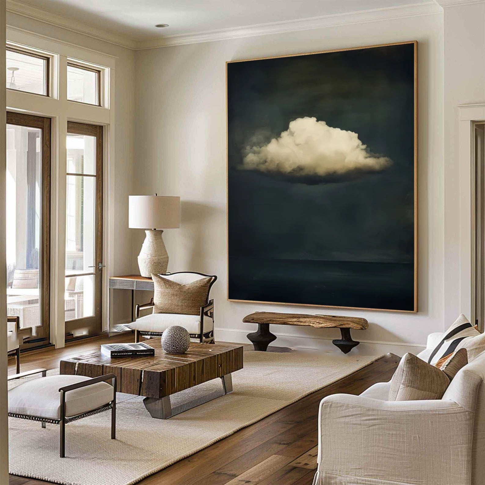 Serene Cloud Painting Large Wall Art for Modern Homes #BM 052