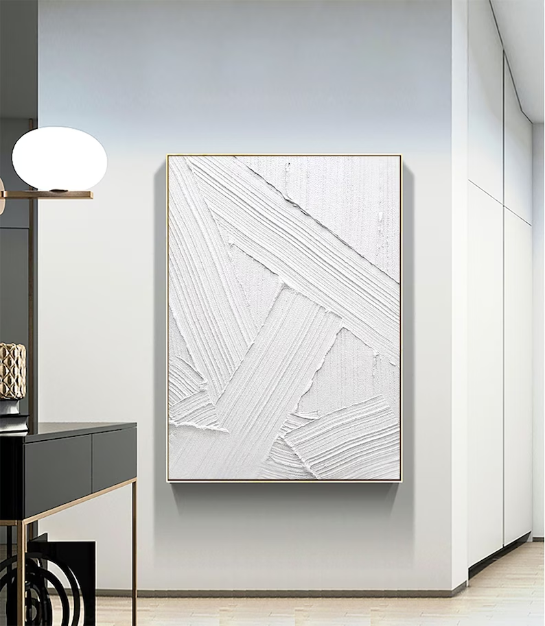 White Minimalist Abstract Painting #AVG 003