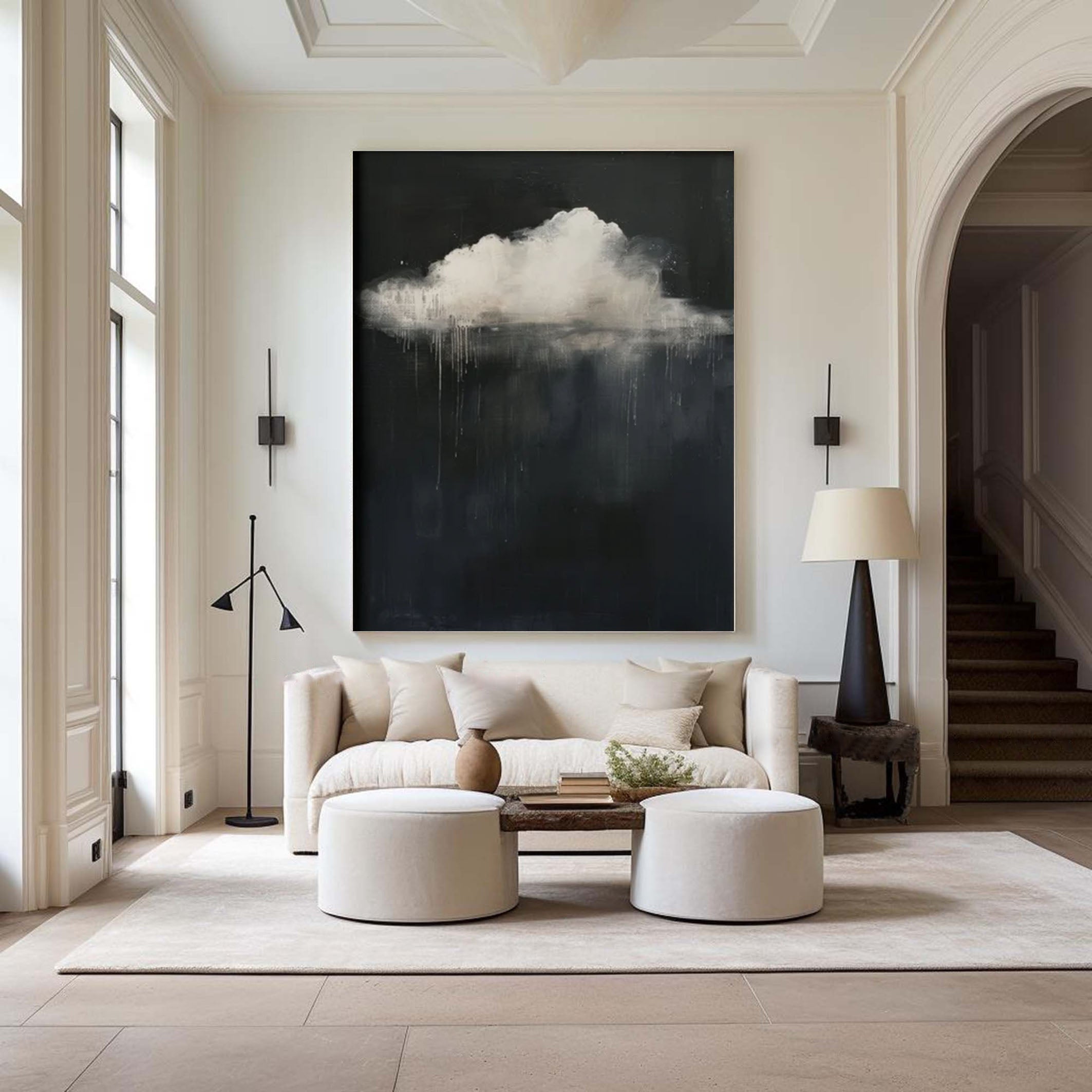 Serene Cloud Painting Large Wall Art for Modern Homes #BM 053