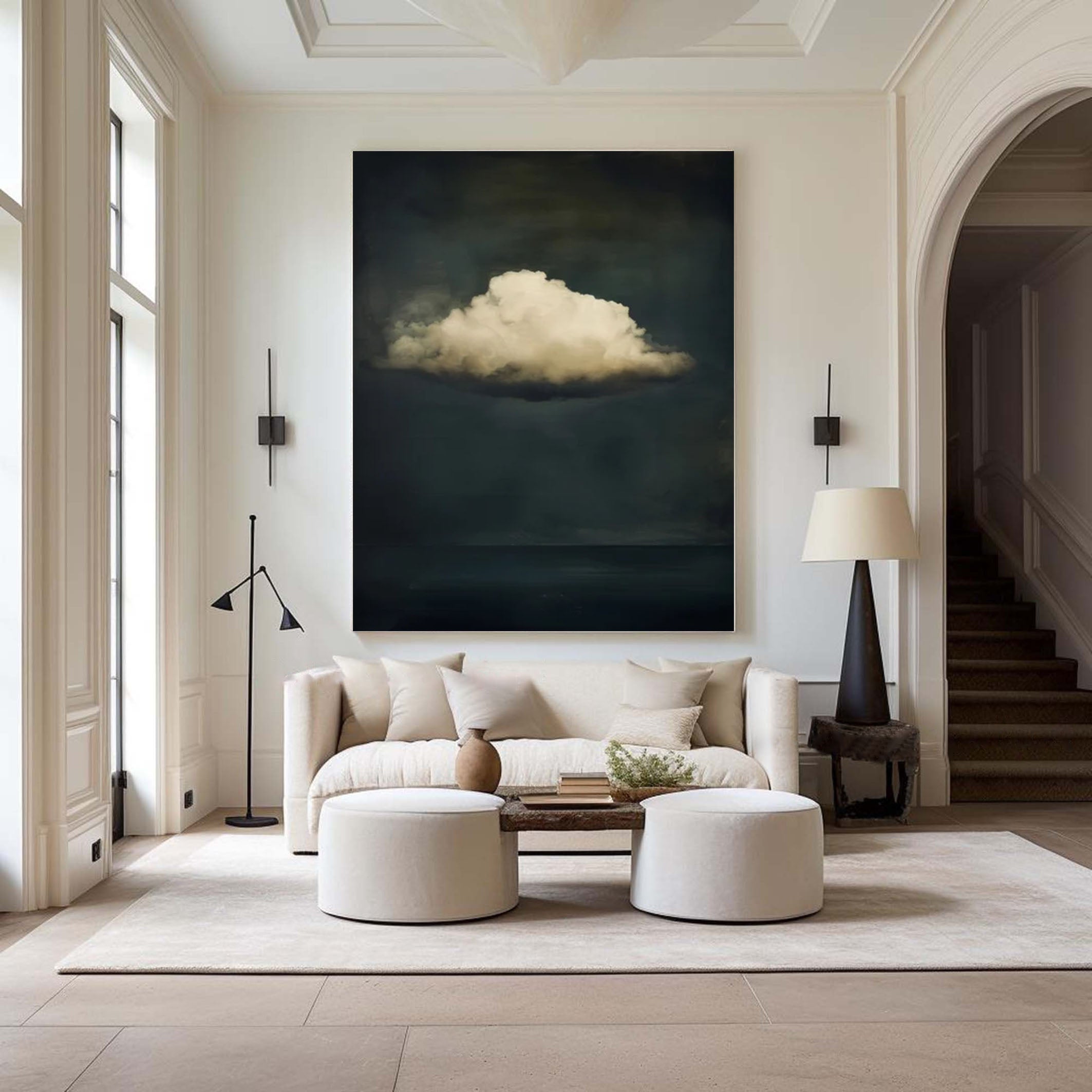 Serene Cloud Painting Large Wall Art for Modern Homes #BM 052