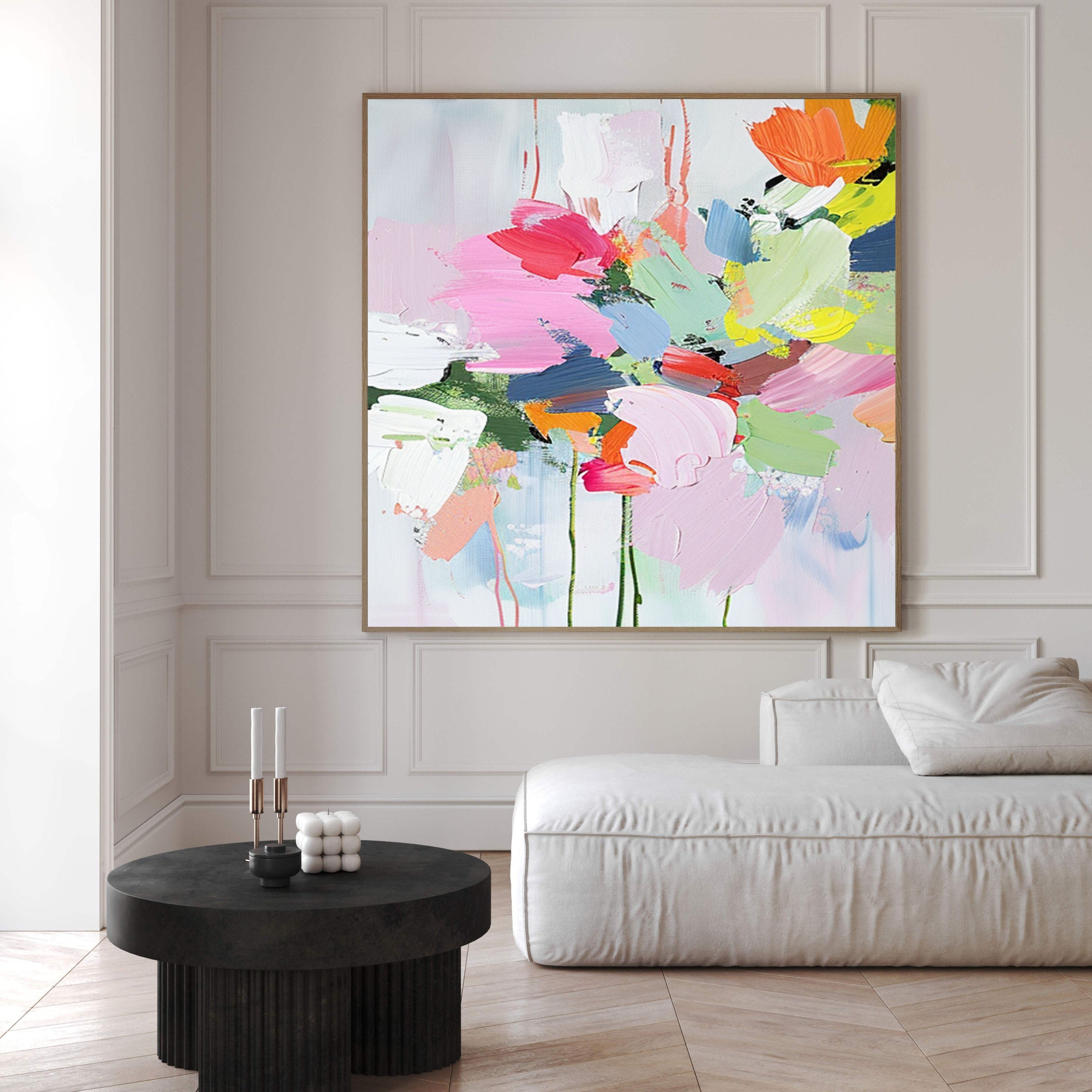 Vibrant Bloom Canvas Art Colorful Wall Decor #FT 038