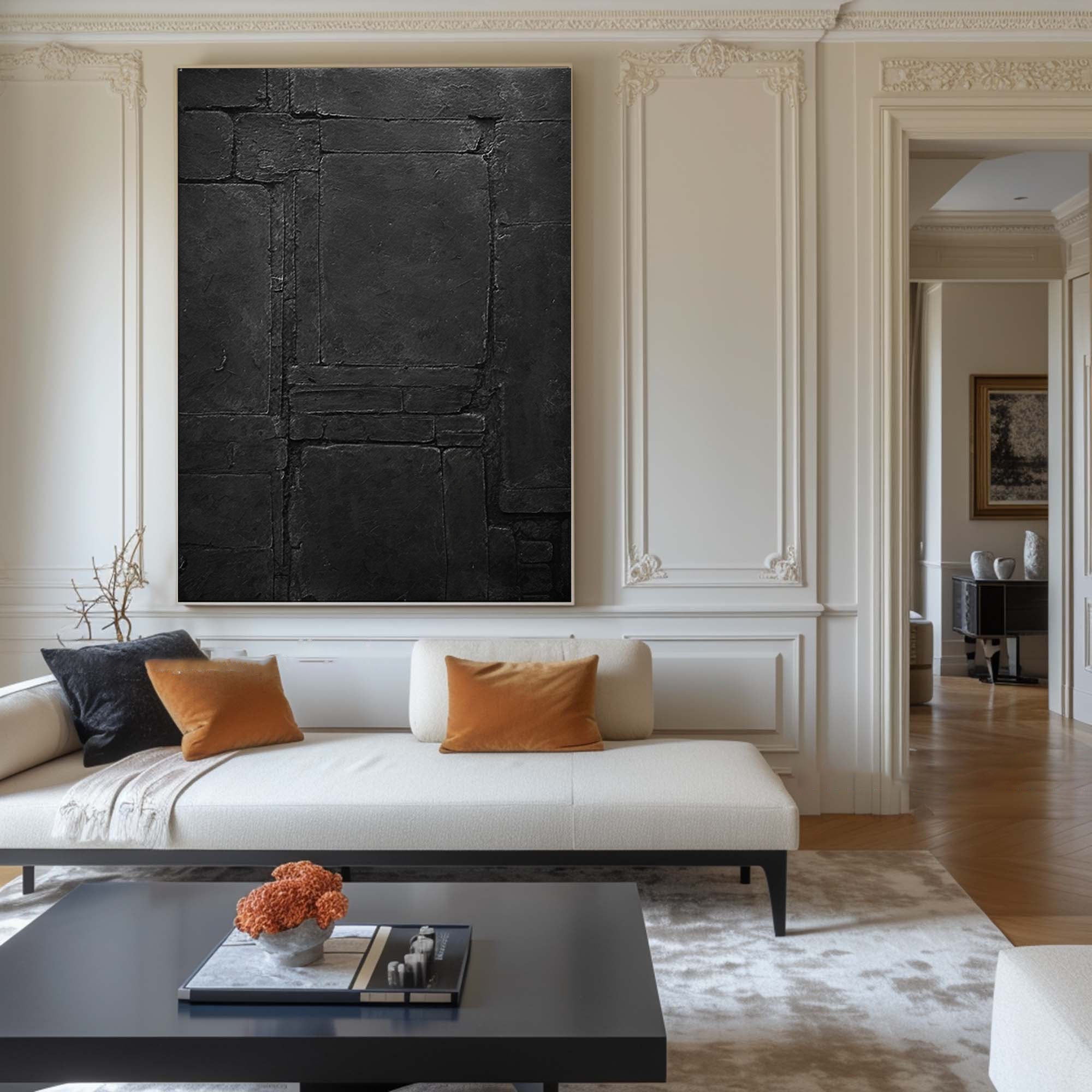 Elegant Black Abstract Wall Art for Modern Interiors #BM 022