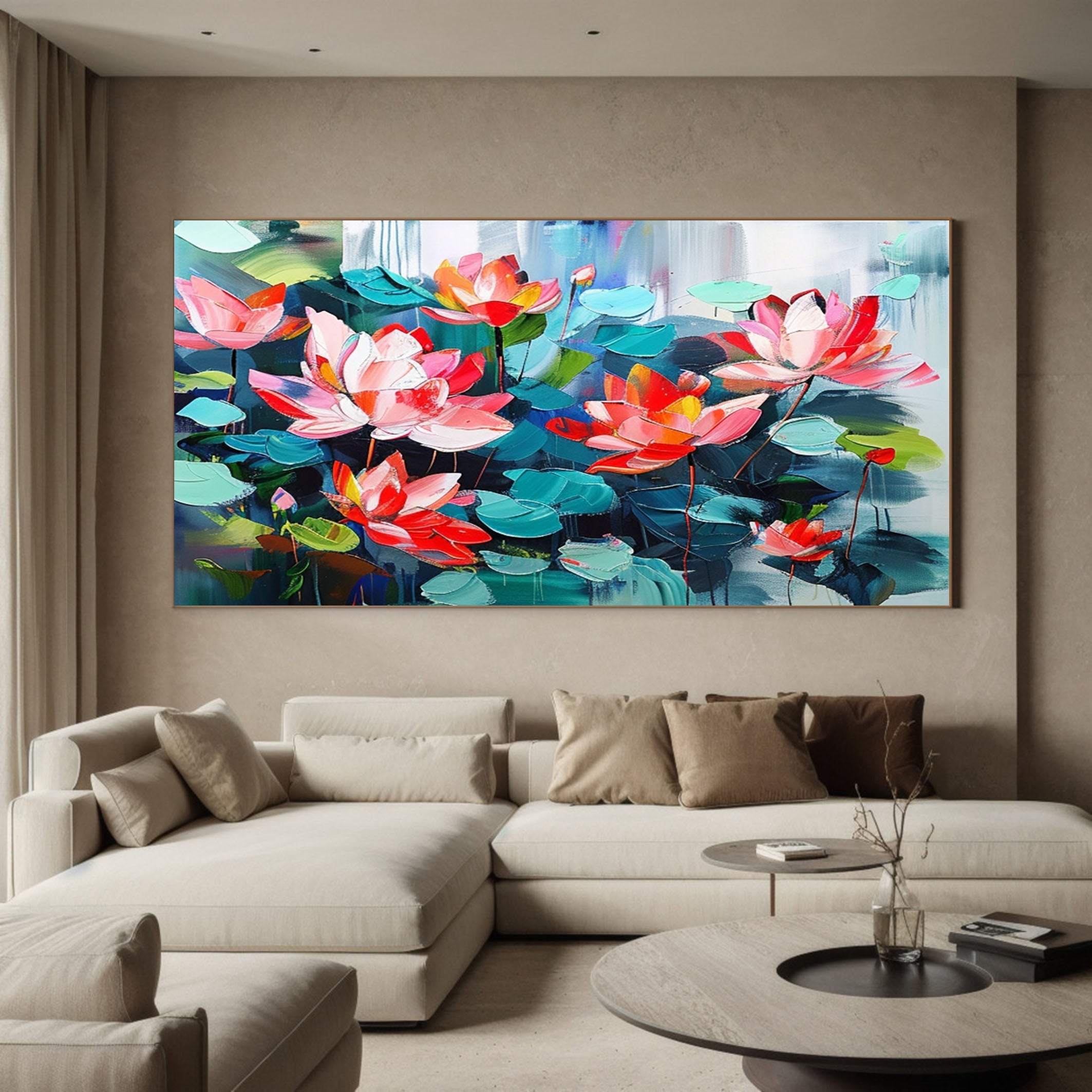 Vibrant Garden Floral Wall Art - Modern Abstract Flowers #FT 020