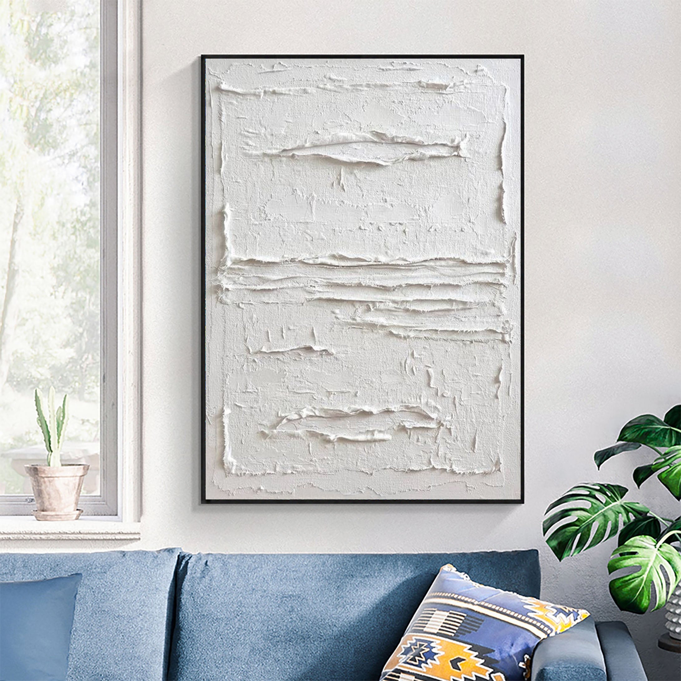 White Minimalist Abstract Painting #AVG 001