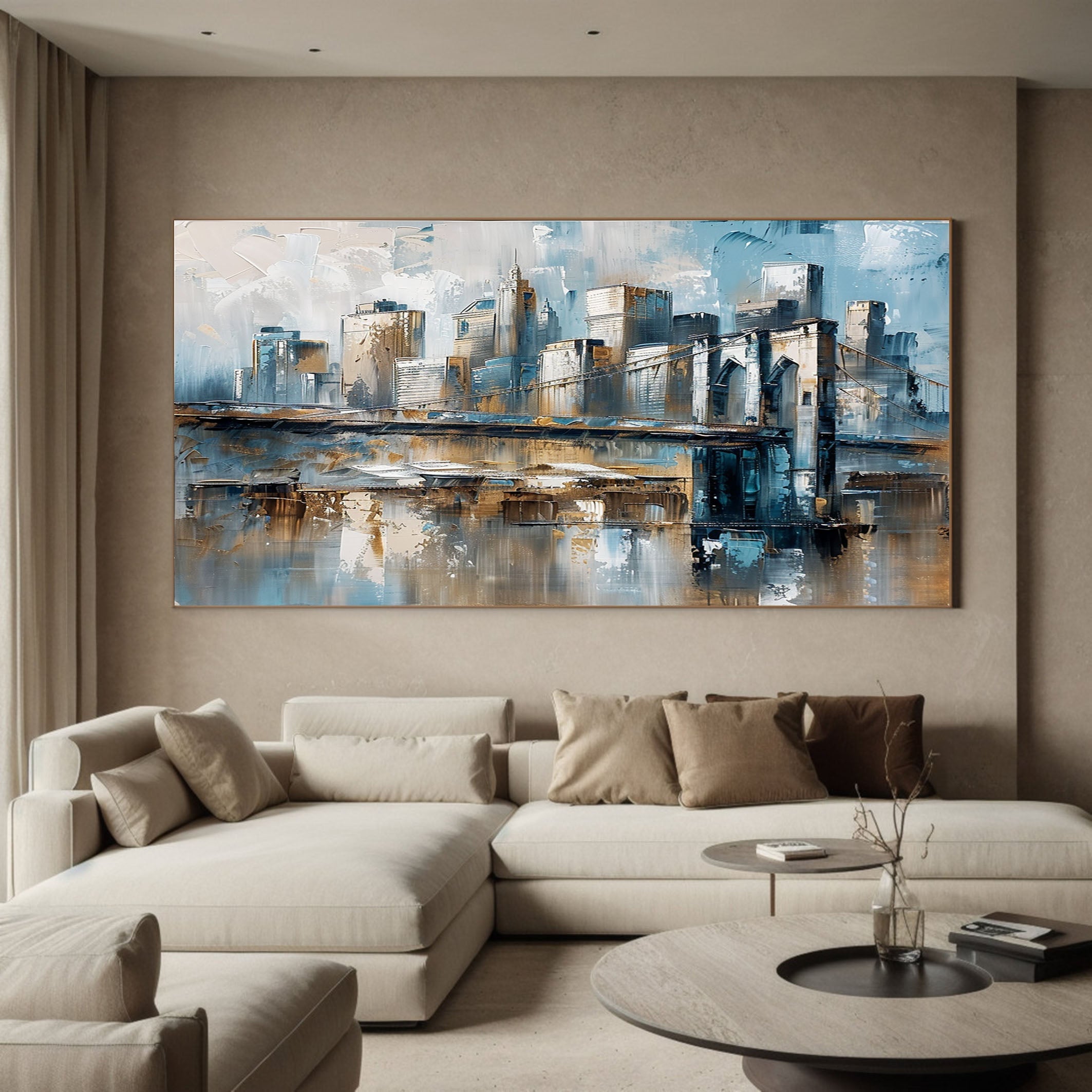 Urban Reflections Wall Art Large Canvas for Sophisticated Interiors #ULA 003