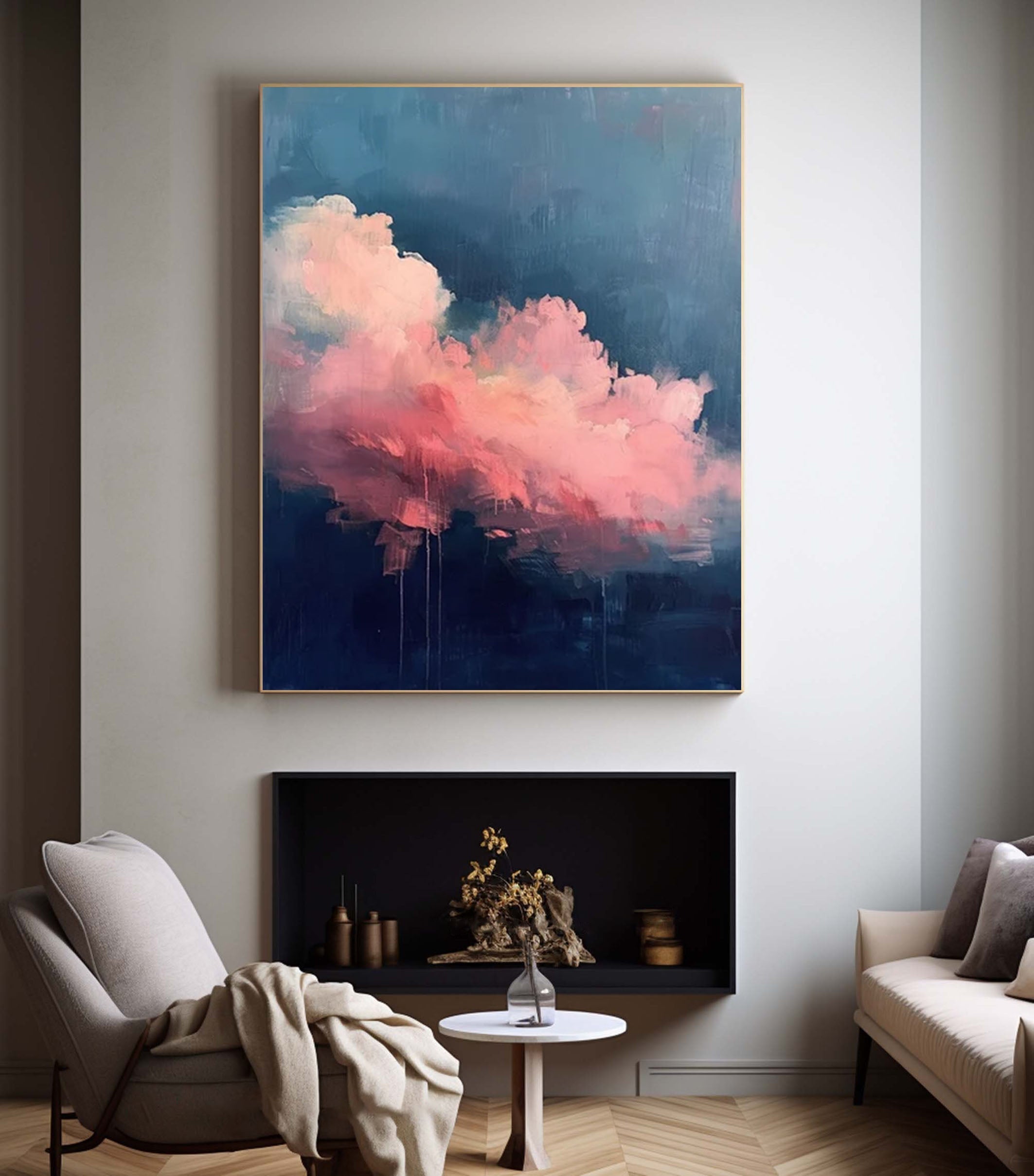 Luminous Sky Clouds Canvas Soft Pastel Wall Art for Serene Decor #OS 003