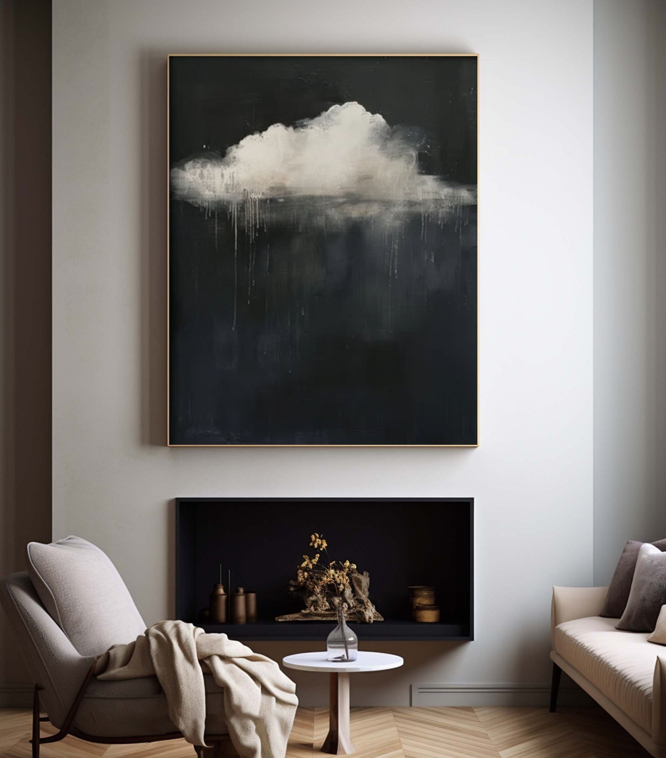 Serene Cloud Painting Large Wall Art for Modern Homes #BM 053