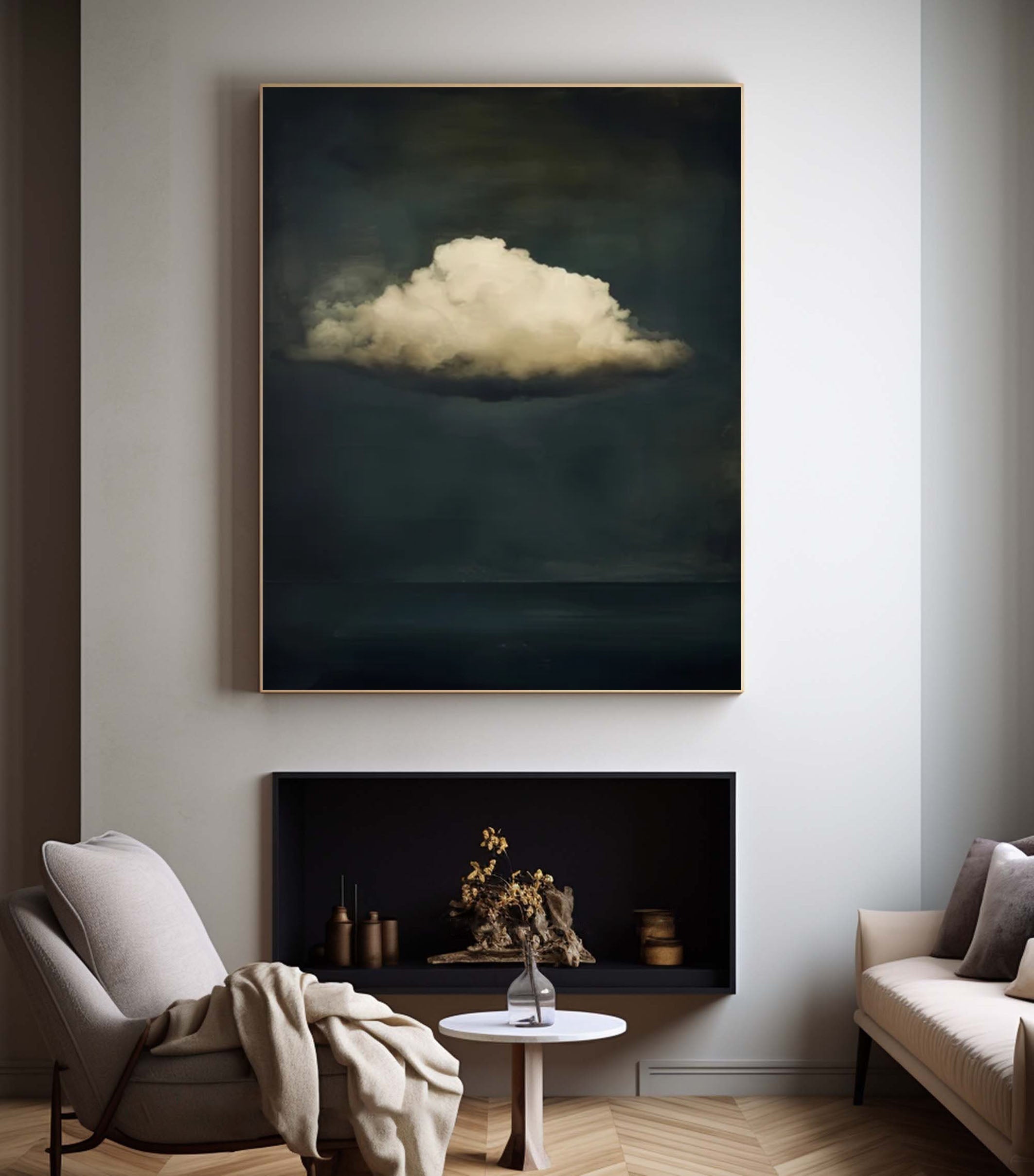 Serene Cloud Painting Large Wall Art for Modern Homes #BM 052