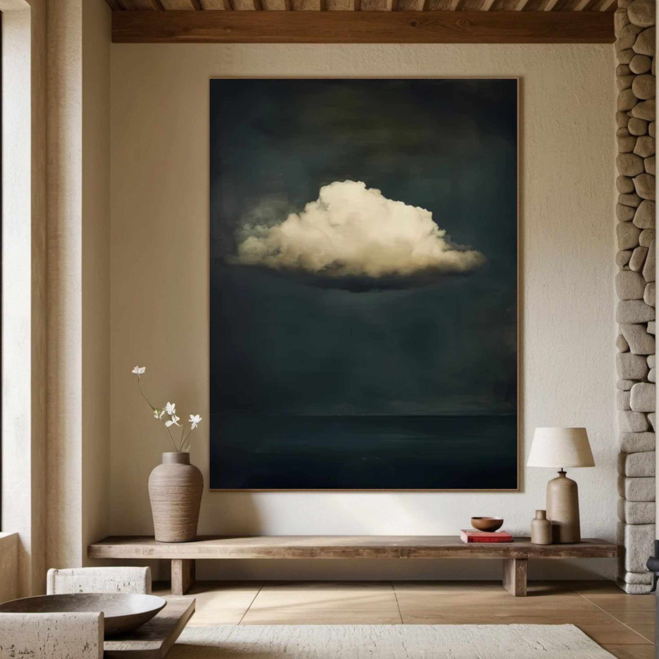 Serene Cloud Painting Large Wall Art for Modern Homes #BM 052