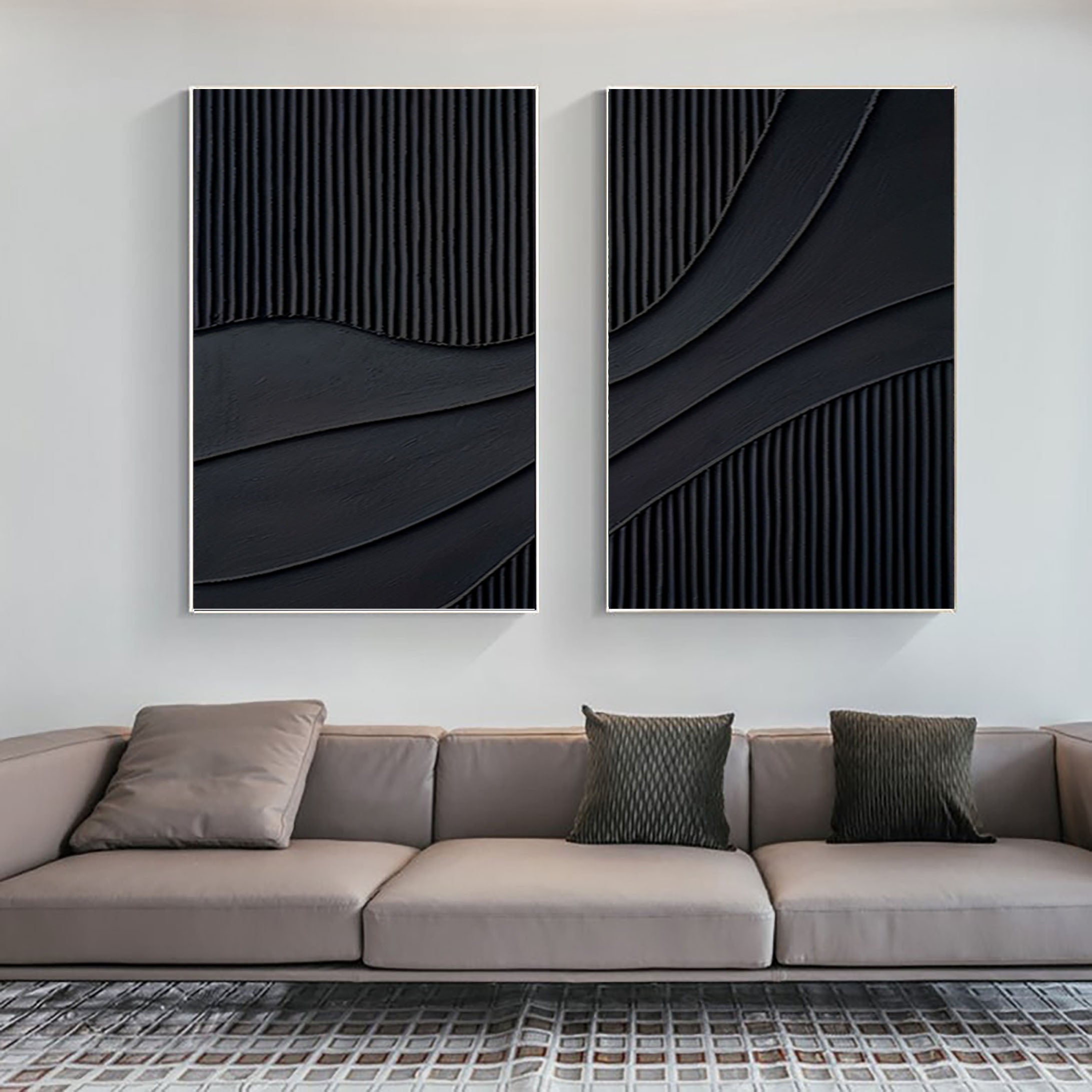 Simplistic Style Oil Painting | Modern Art for Elegant Home Decor Set Of 2 #BMS 001