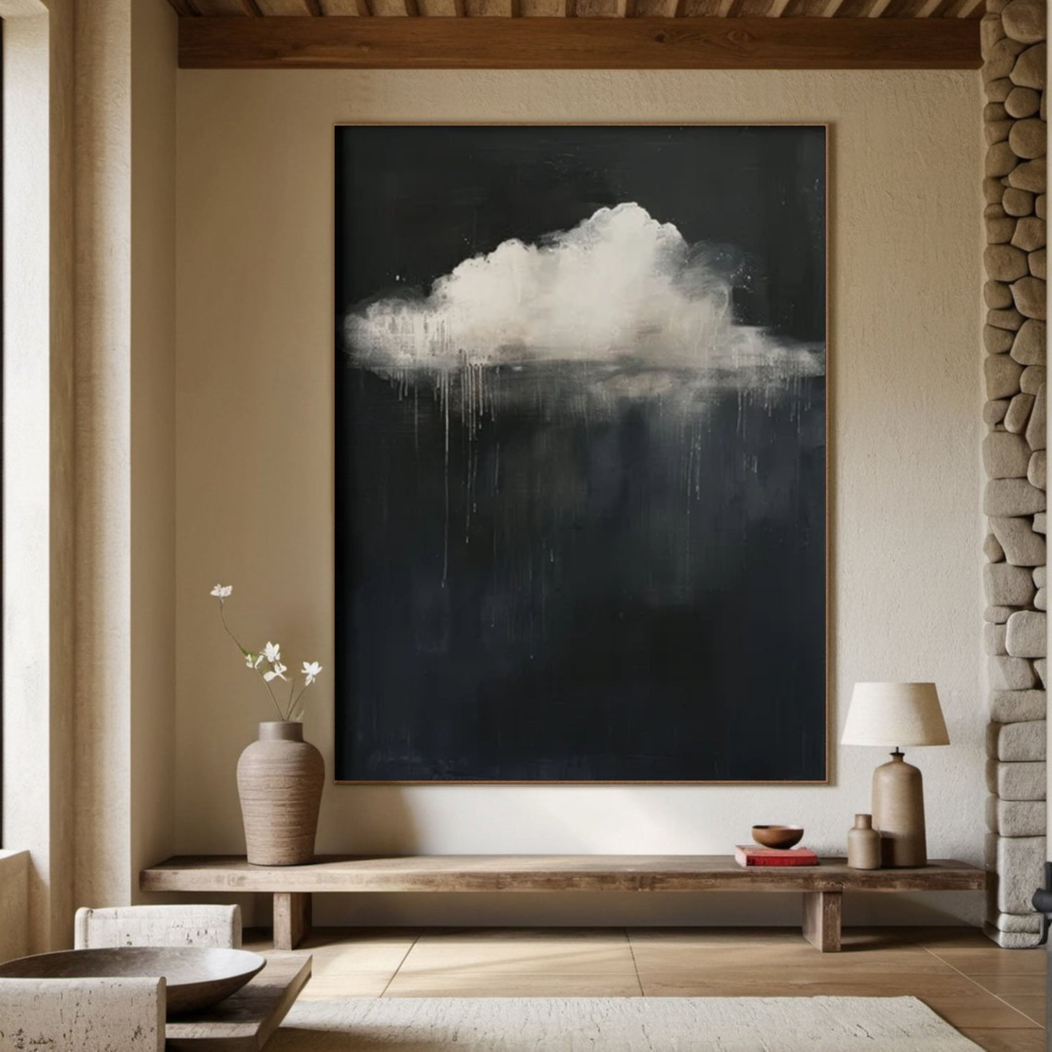 Serene Cloud Painting Large Wall Art for Modern Homes #BM 053