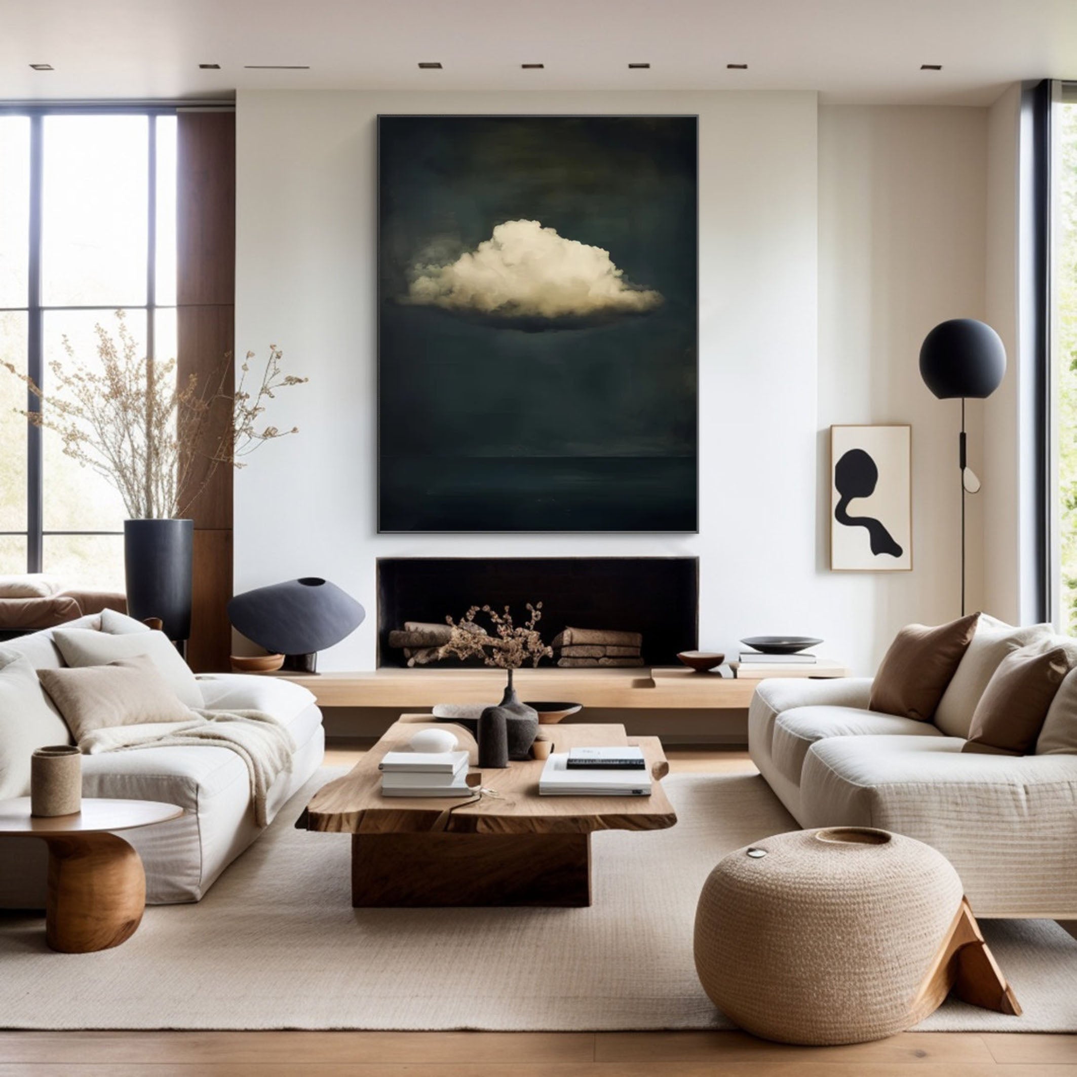 Serene Cloud Painting Large Wall Art for Modern Homes #BM 052