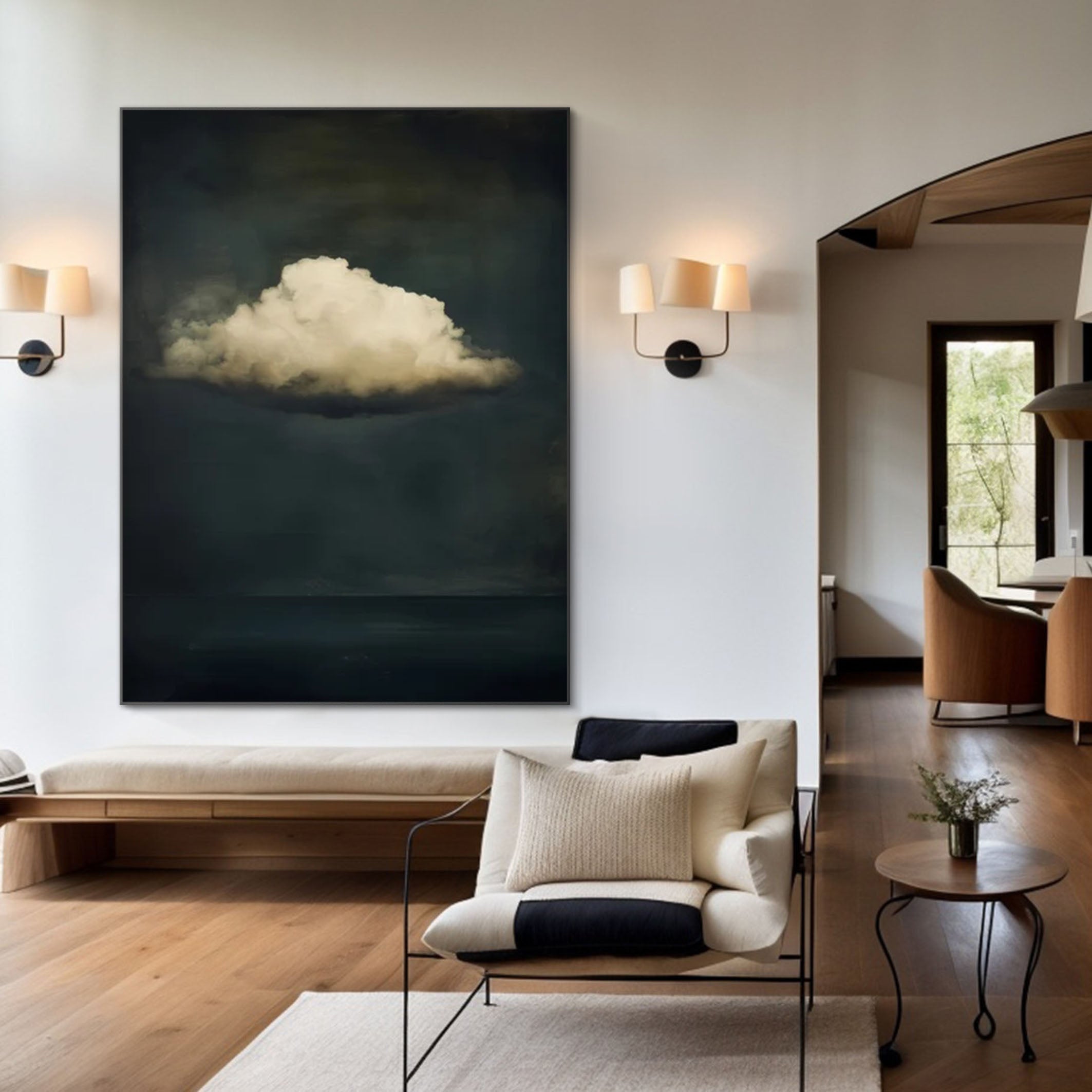 Serene Cloud Painting Large Wall Art for Modern Homes #BM 052