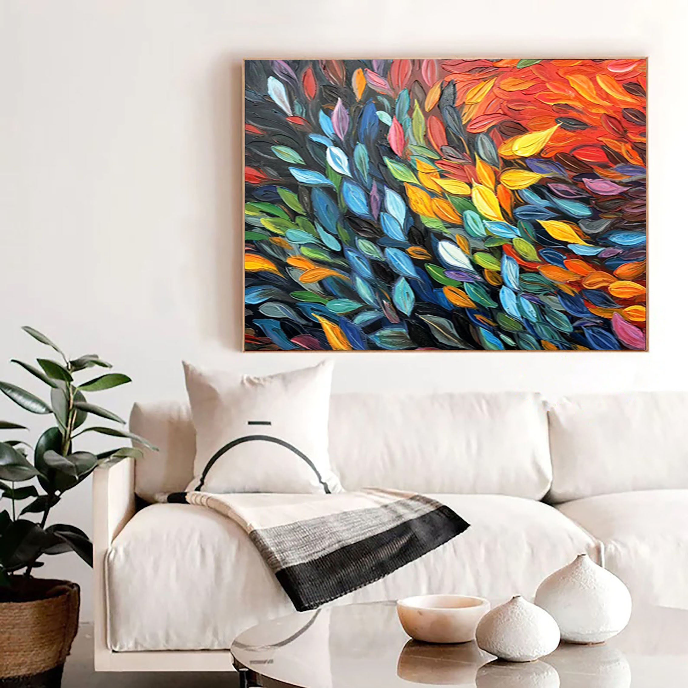 Colorful Leaves Abstract Wall Art #BGM 034