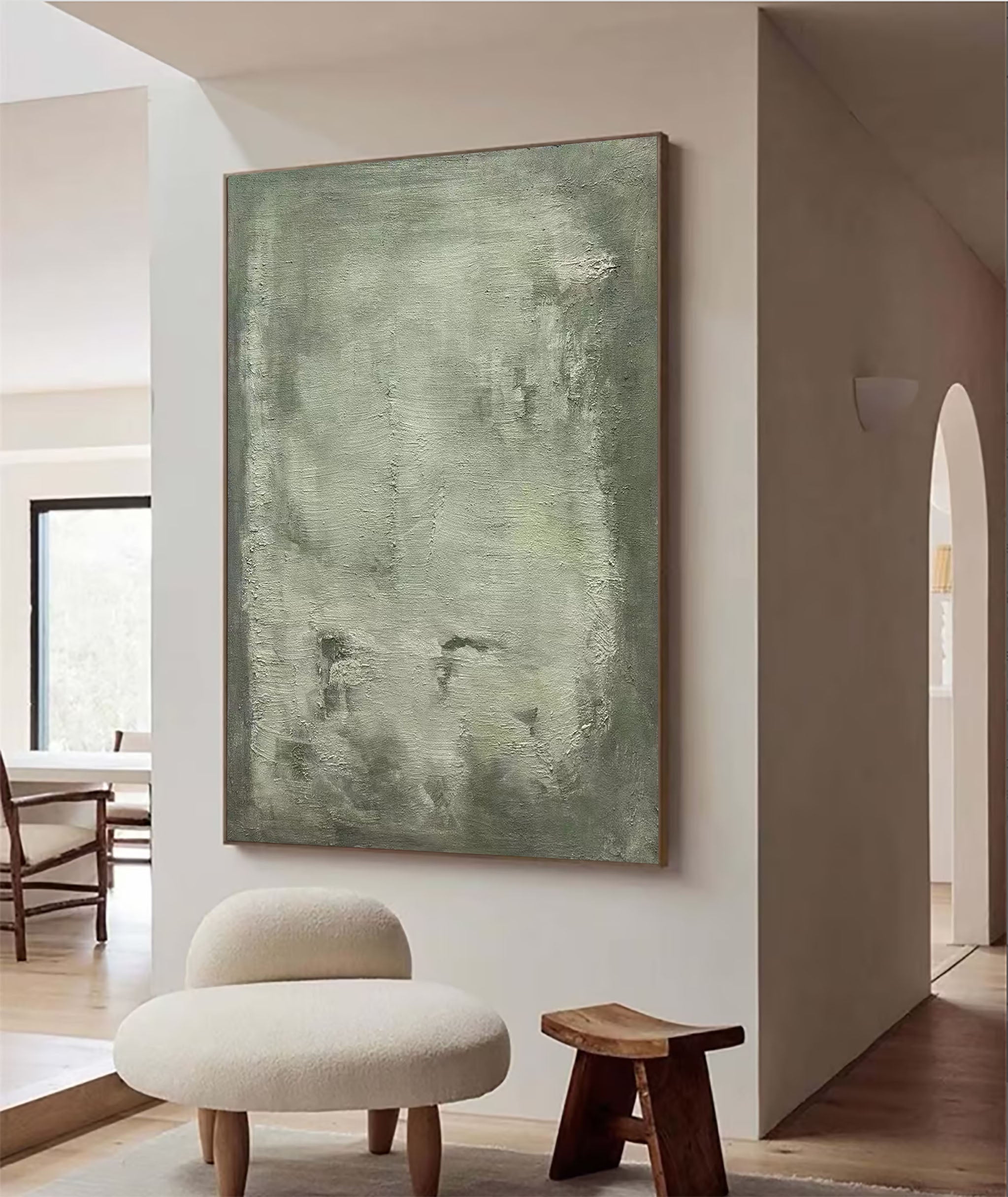 Green Minimalist Painting Modern Wall Art  #BGA 004