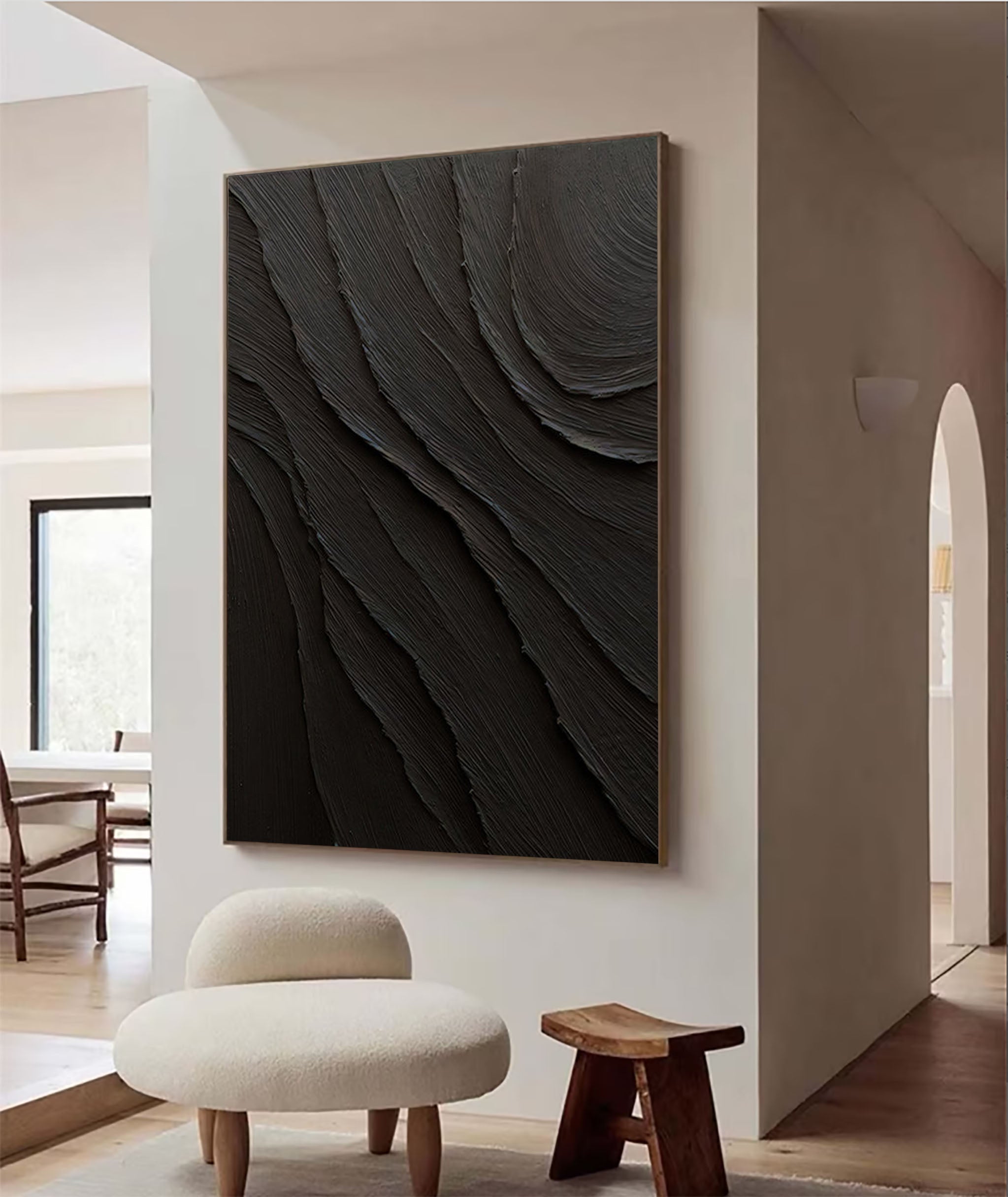 Black Abstract Painting #LL 004