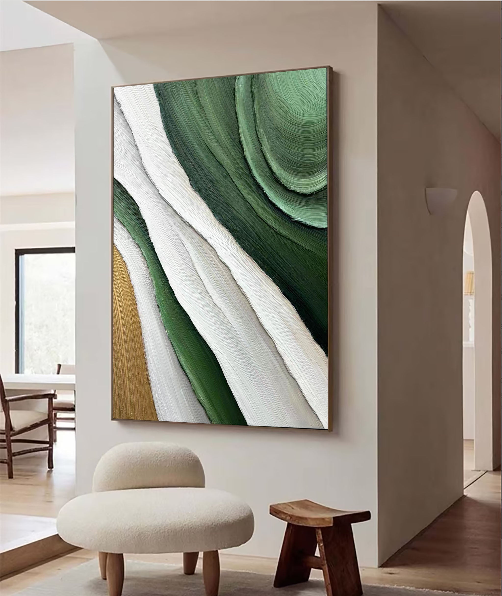 Green Minimalist Abstract Painting #BGM 036