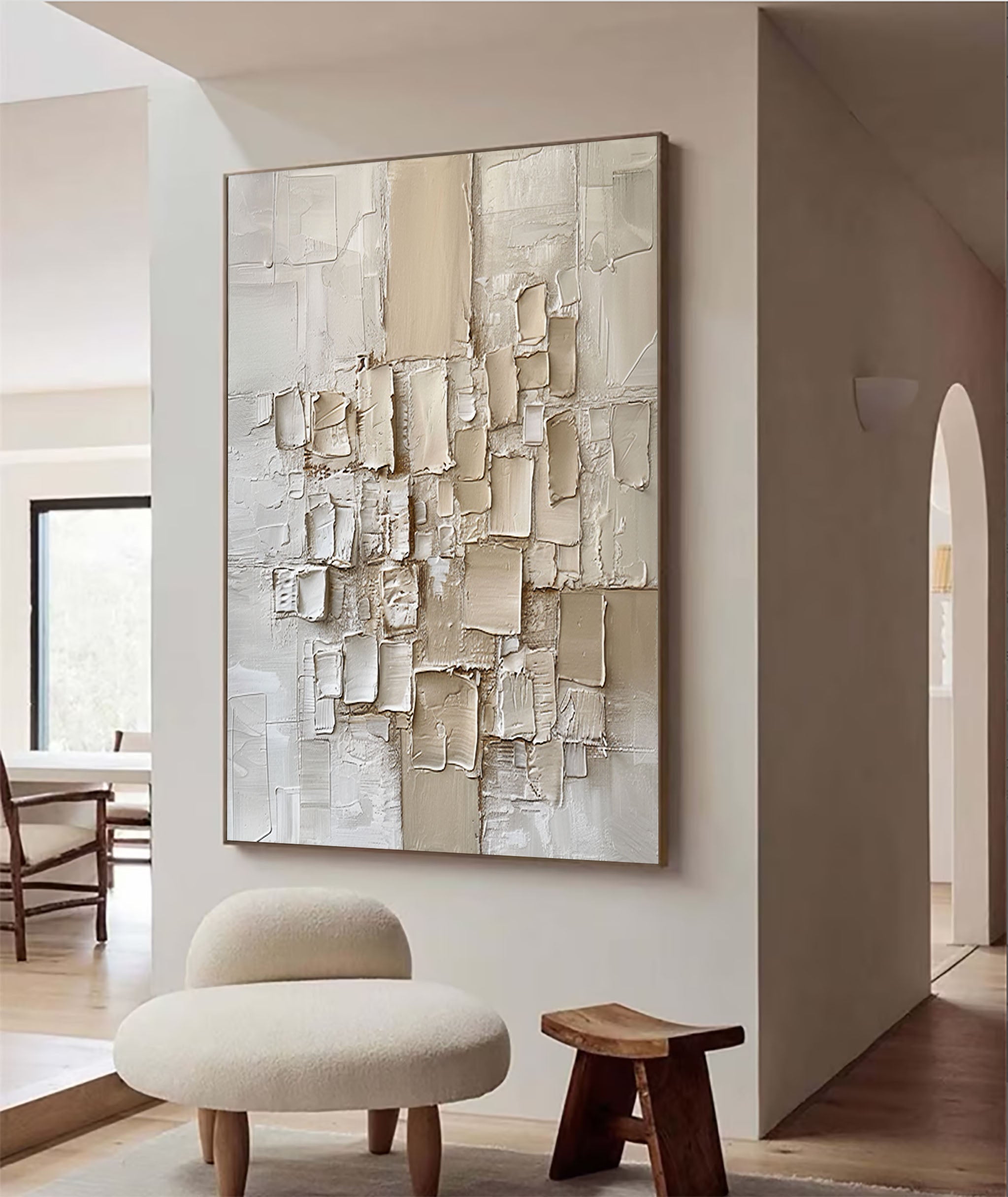 Abstract Textured Wall Art in Neutral Tones #BBM 021