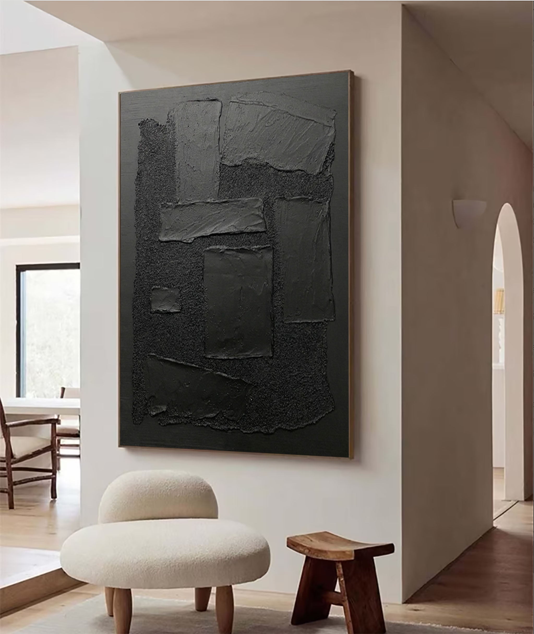 Modern Black Textured Minimalist Art #BM 030