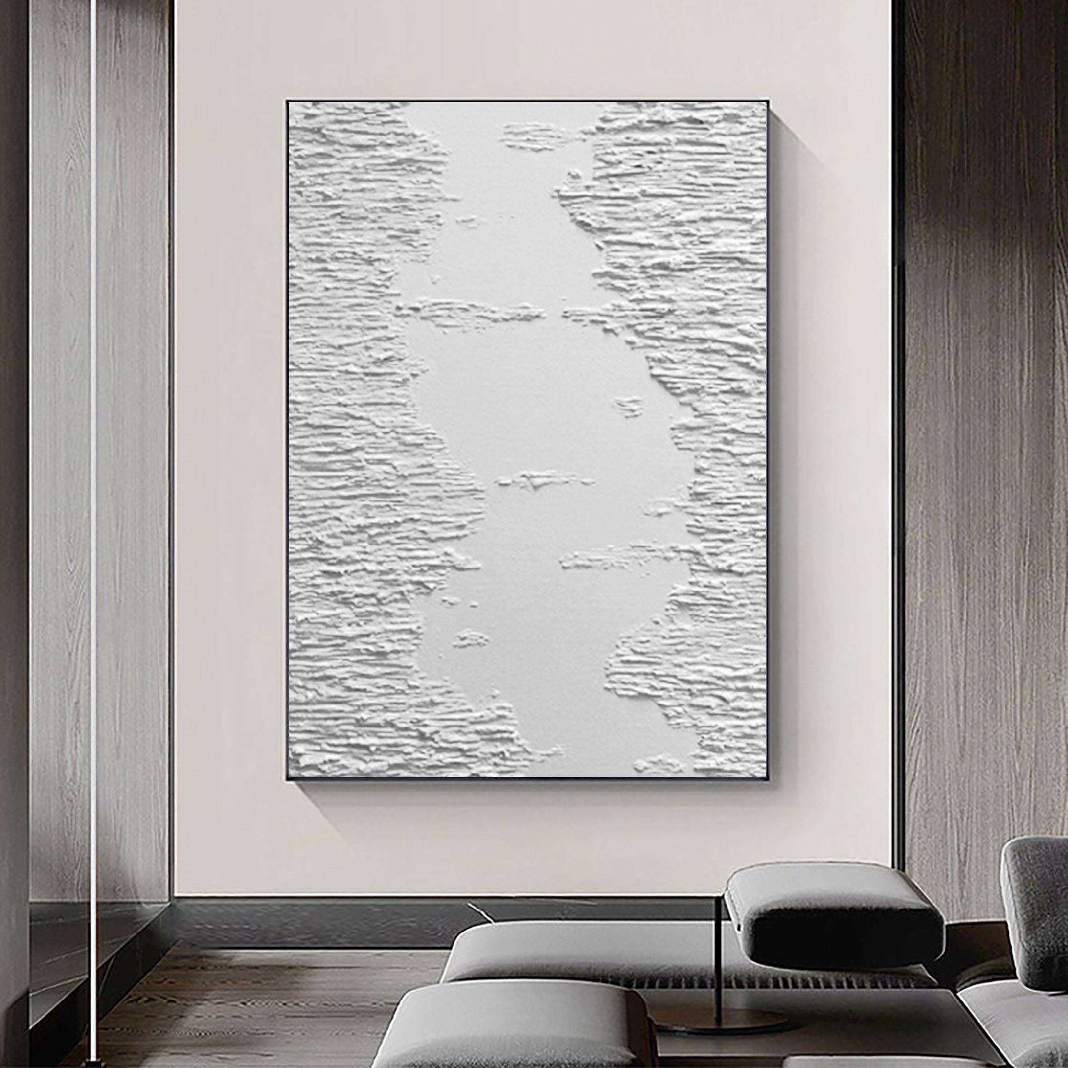 White Minimalist Abstract Painting #CXA 016