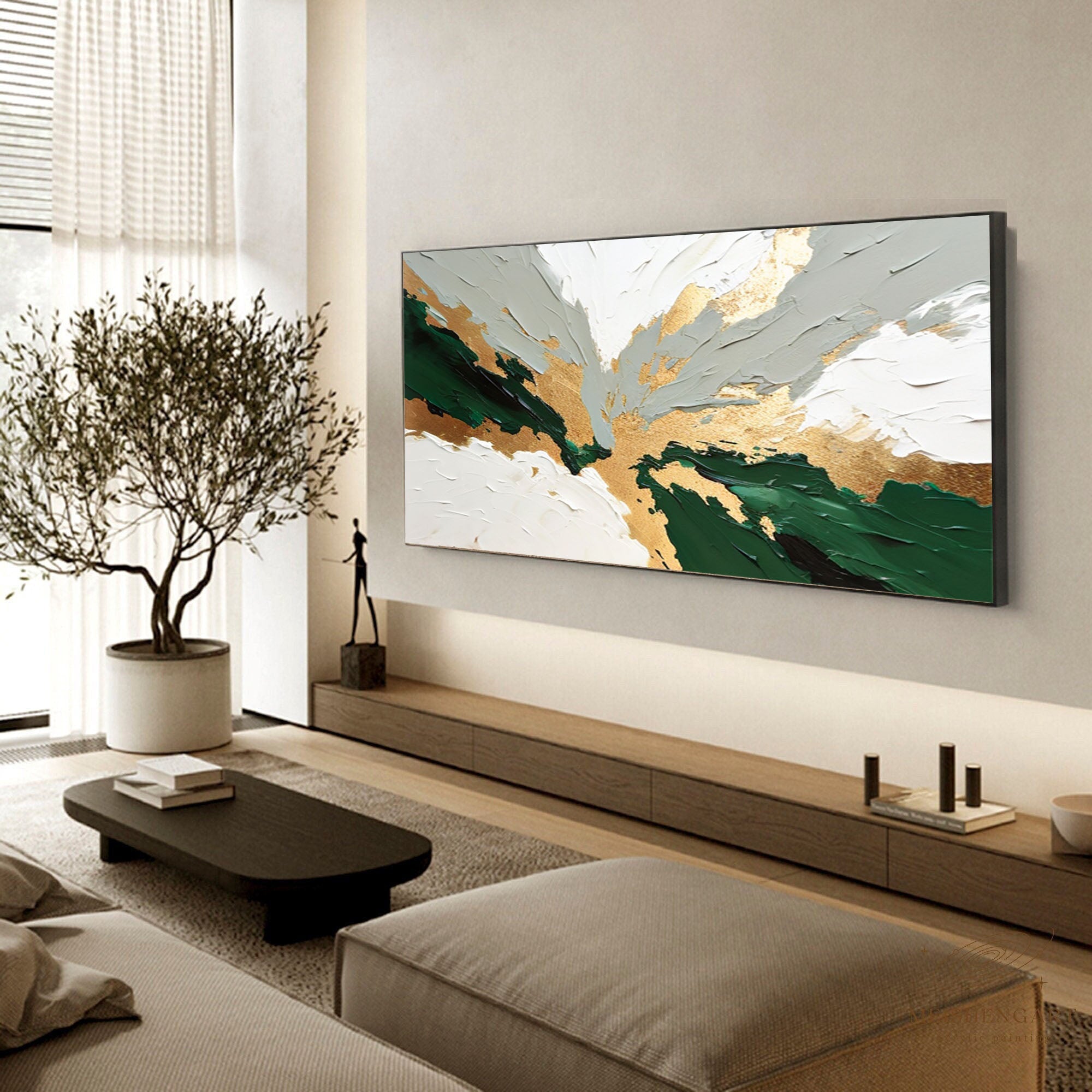 Modern Abstract Oil Painting Stylish Living Room Decor #BGM 033