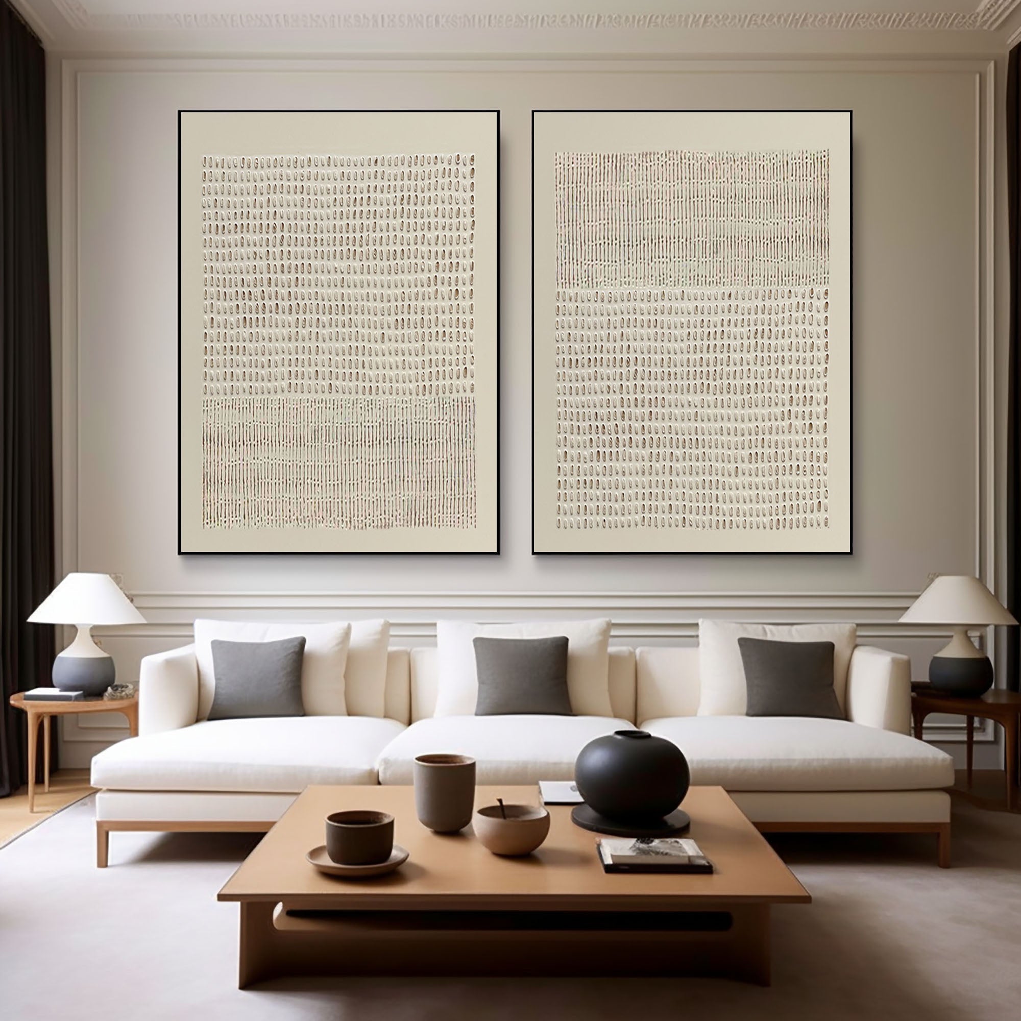 Wabi Sabi Abstract Art Set of Two for Elegant Wall Decor #BBS 007