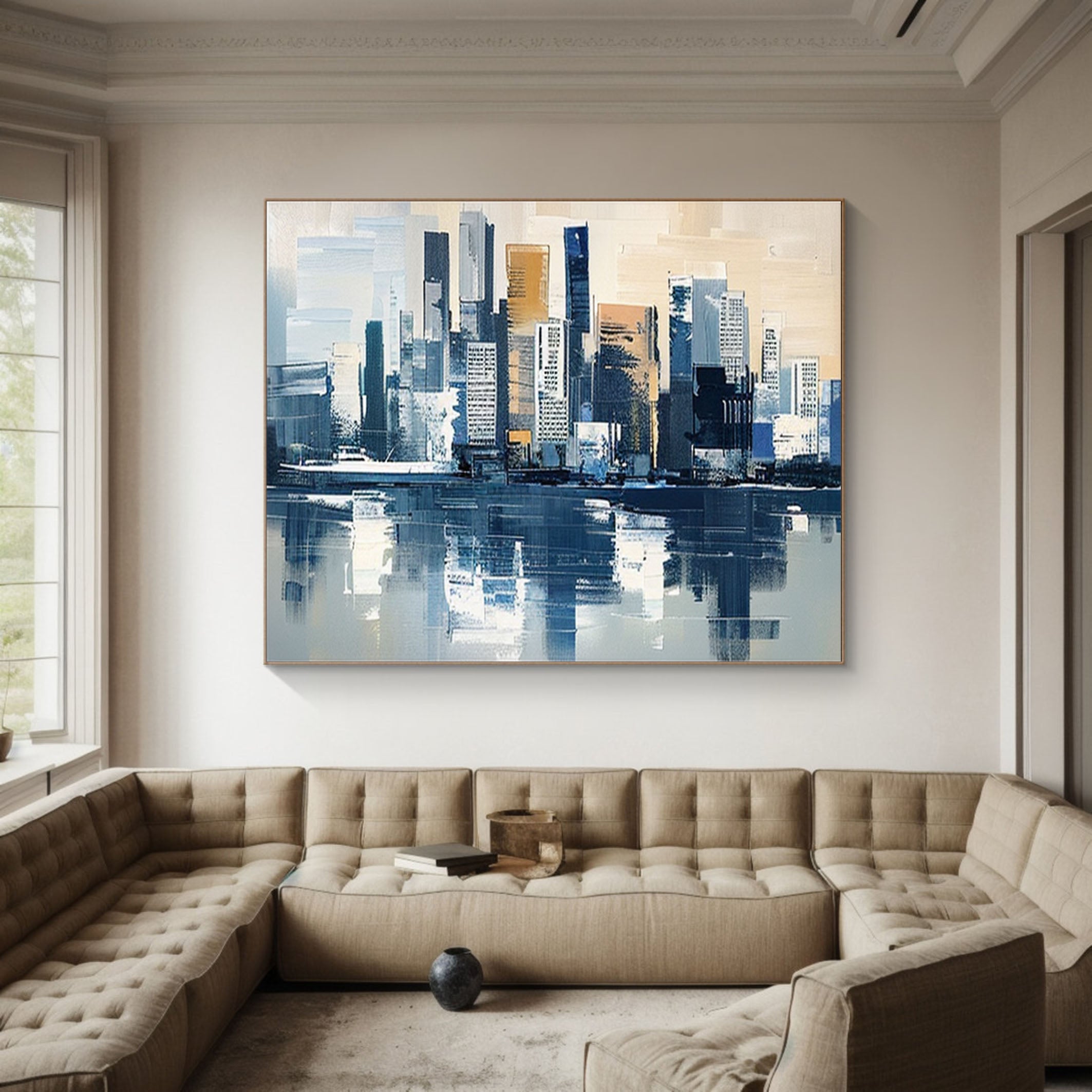 Urban Reflections Wall Art Large Canvas for Sophisticated Interiors #ULA 002