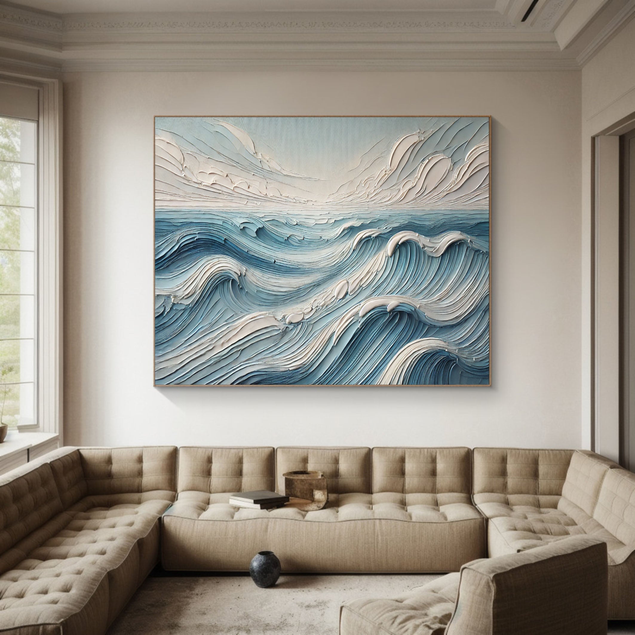 Majestic Ocean Wave Canvas Art Large Coastal Decor for Living Room #OS 081