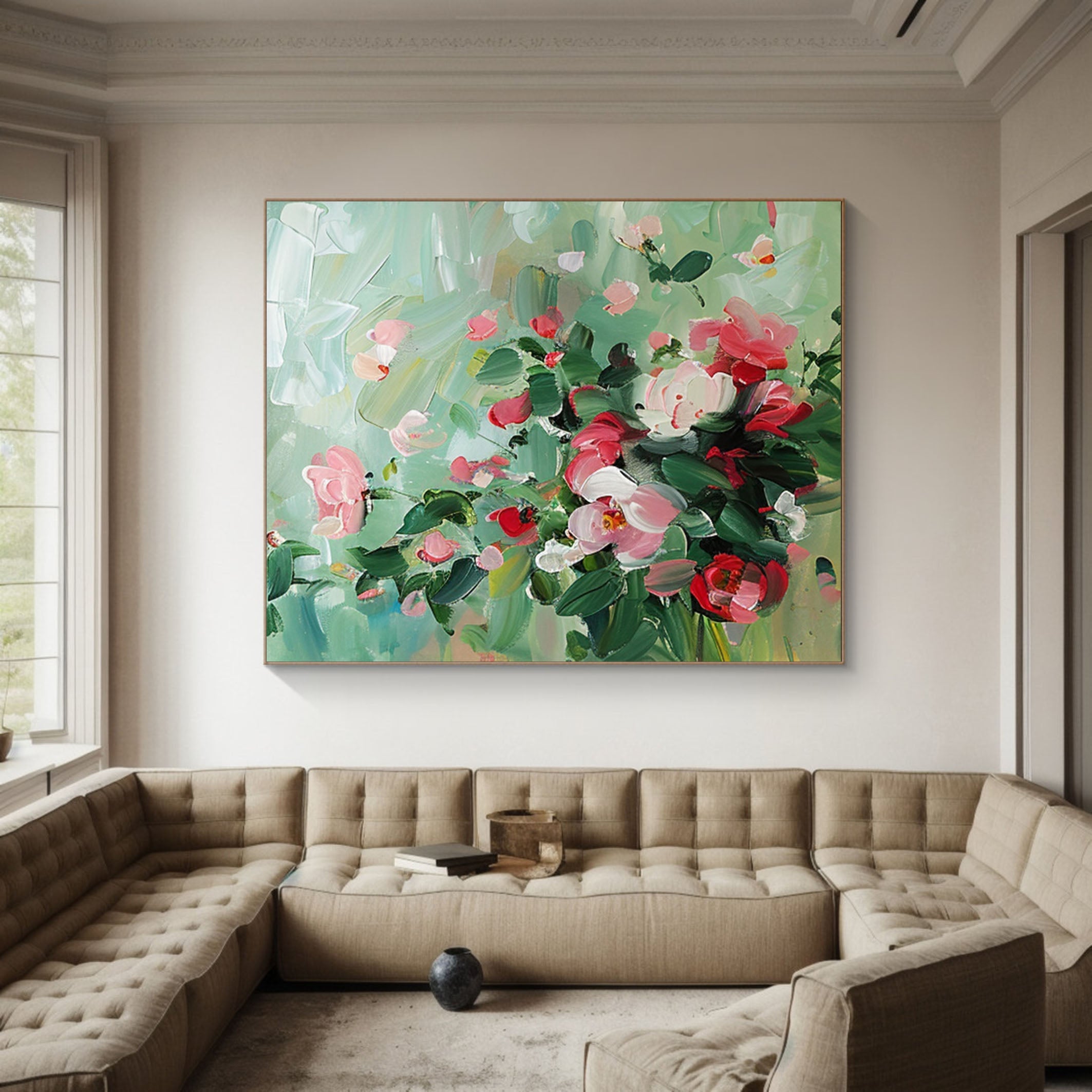 Botanical Beauty Canvas Print Colorful Abstract Floral Art #FT 018