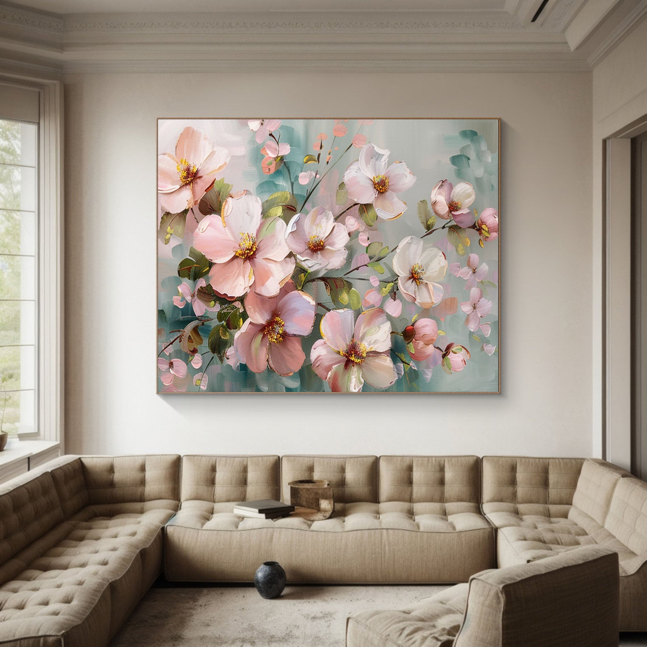 Vibrant Garden Floral Wall Art - Modern Abstract Flowers #FT 022